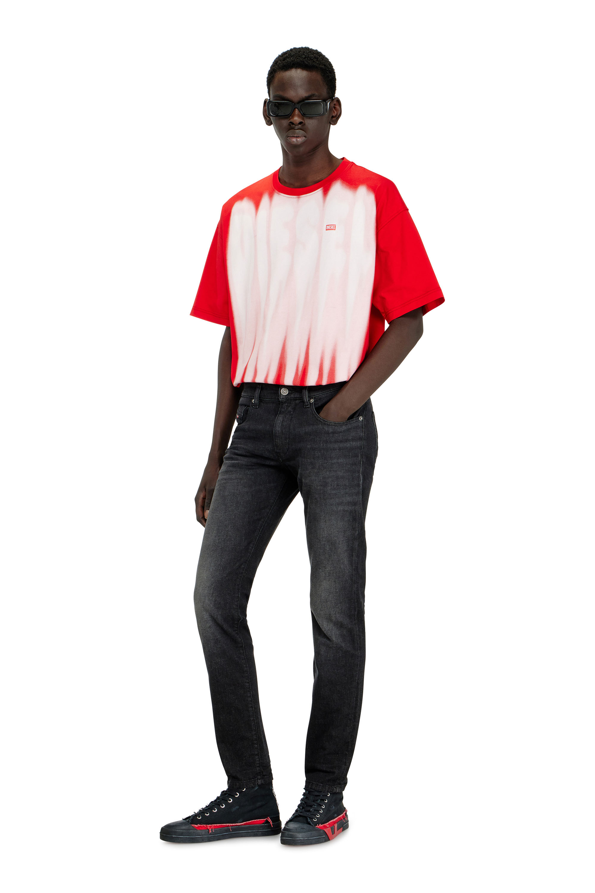 Diesel - Man's Slim Jeans 2019 D-Strukt 0DBDT, Black/Dark grey - 2