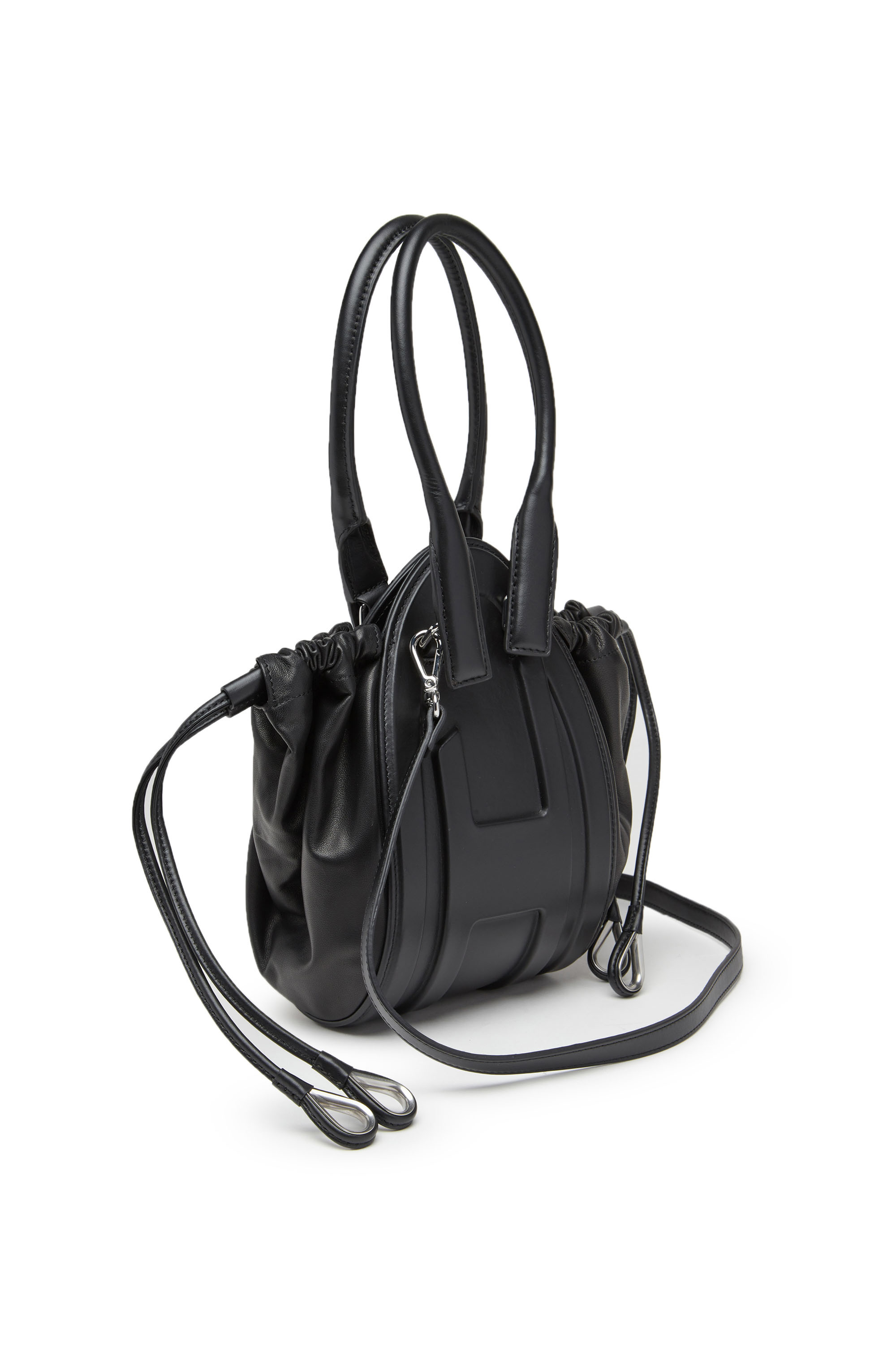 Diesel - 1DR-FOLD XS, Woman's 1DR-Fold XS-Oval logo handbag in nappa leather in Black - 5