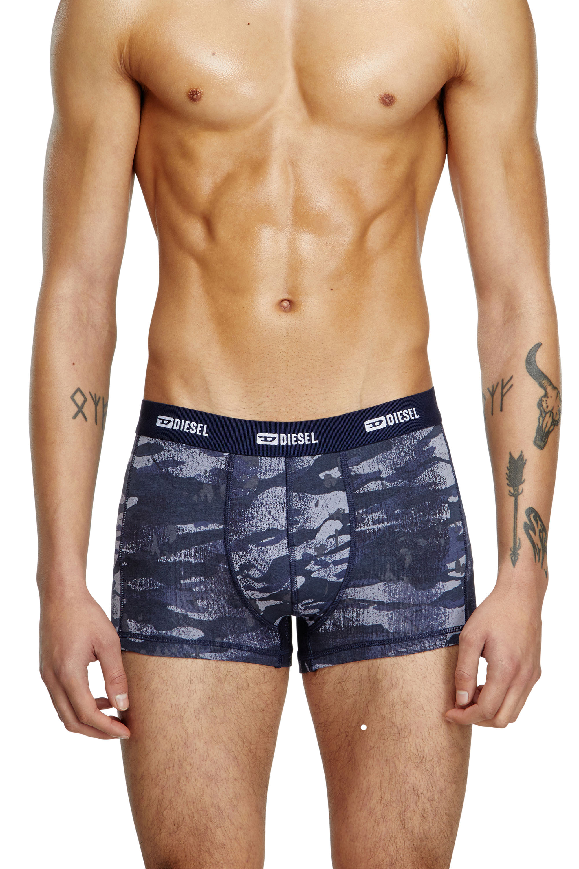 Diesel - DAMIEN-UTLT-3PACK, Man's 3-pack of boxer briefs plain and camo in Black/Blue - 2