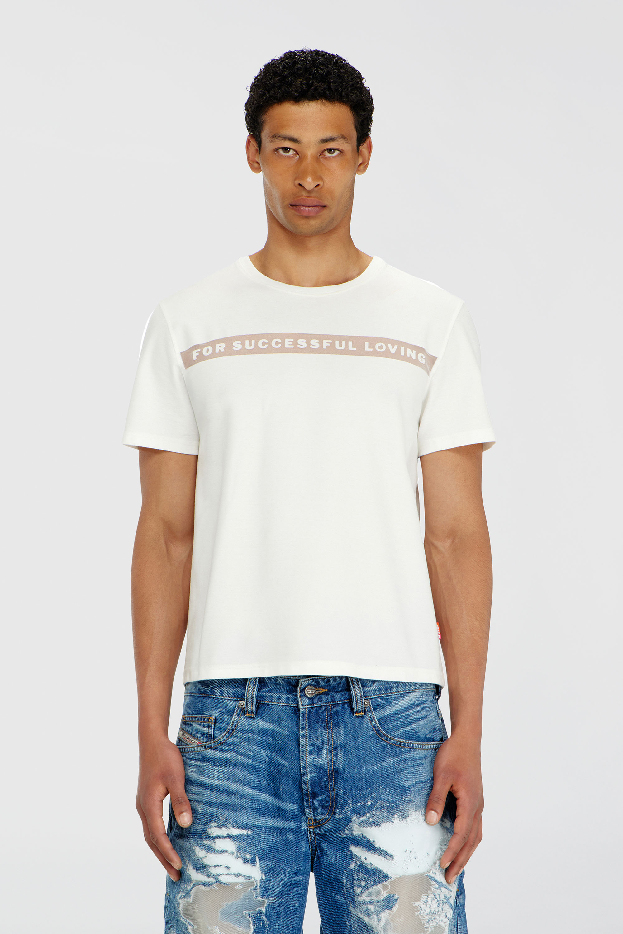 Diesel - PR-T-NOTS-CHI-R, Unisex's T-shirt with For Successful Loving logo in White - 1