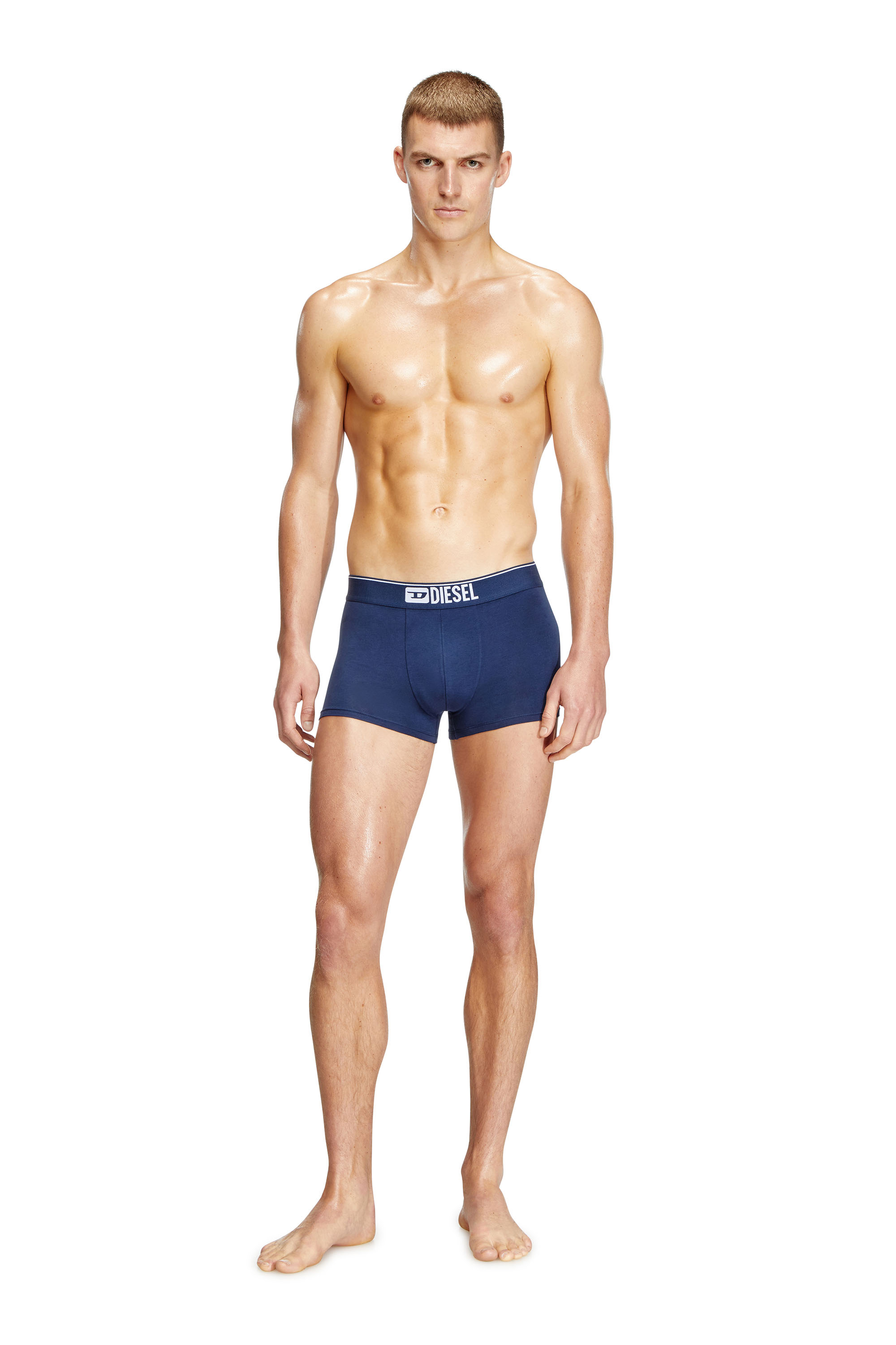 Diesel - UMBX-DAMIENTHREEPACK, Man's Three-pack of plain boxer in White/Blue - 3