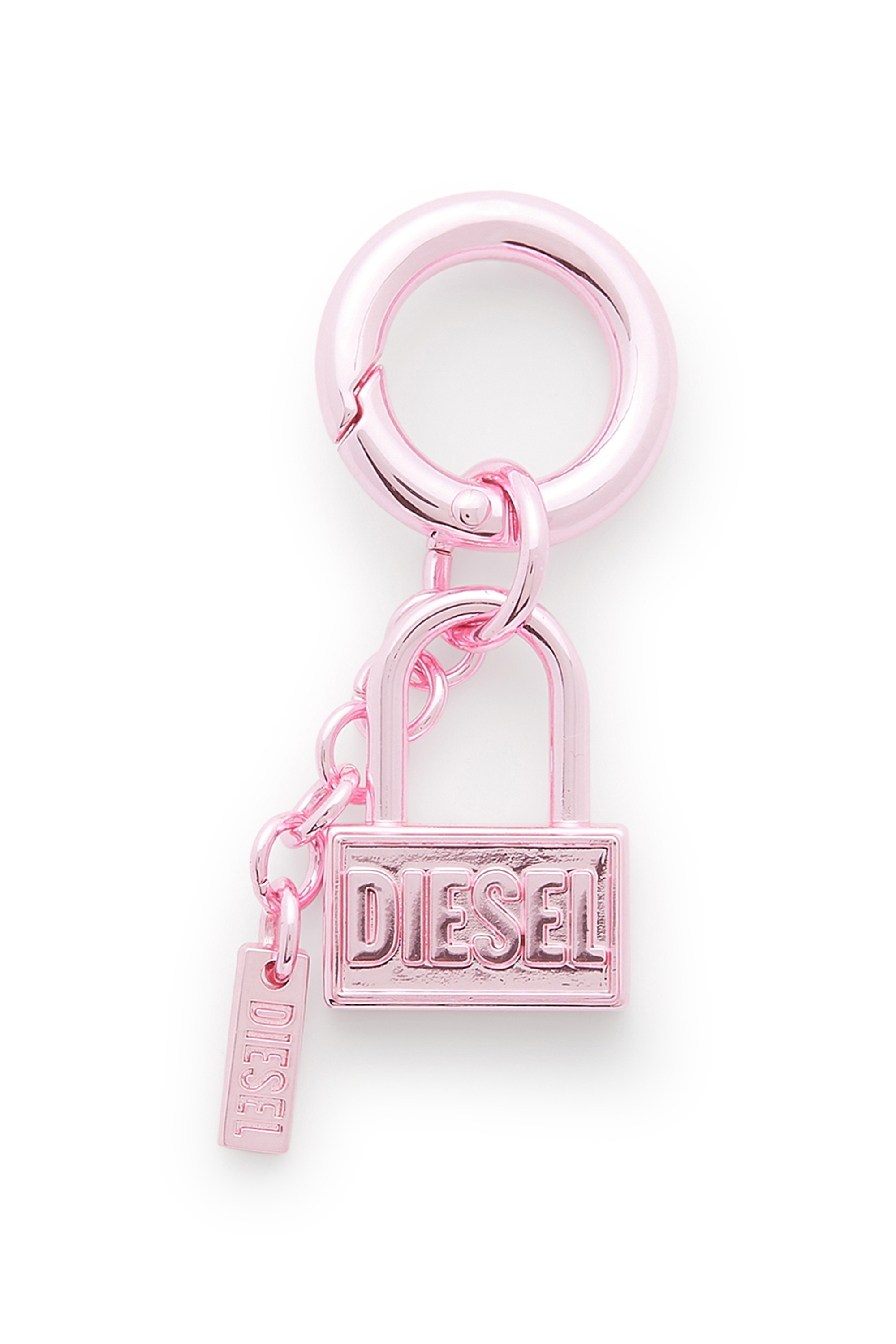 Diesel - CHARM-LOCK, Unisex's Metal keyring charm with padlock design in Pink - 1