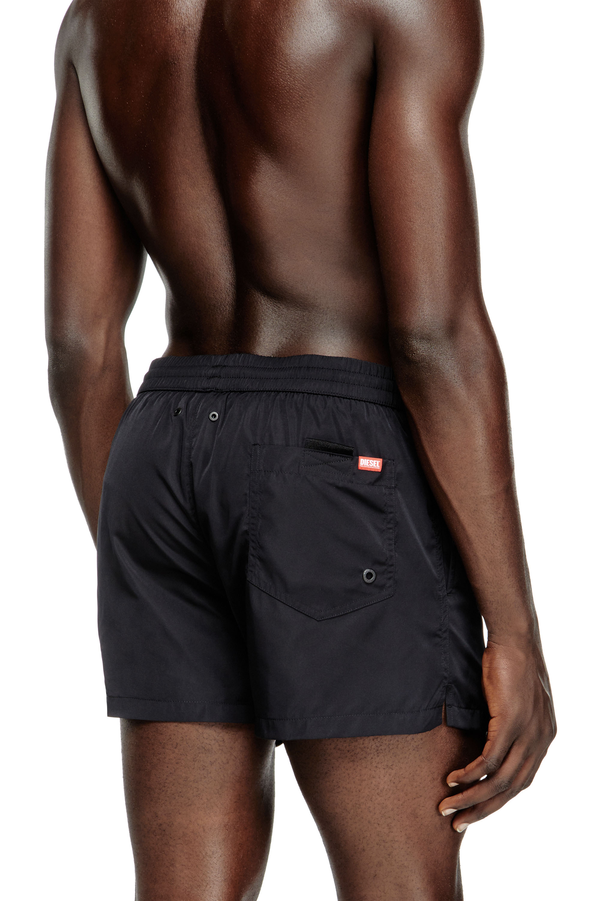 Diesel - MARIO-34-D-CORE, Man's Swim shorts with logo print in Black/White - 3