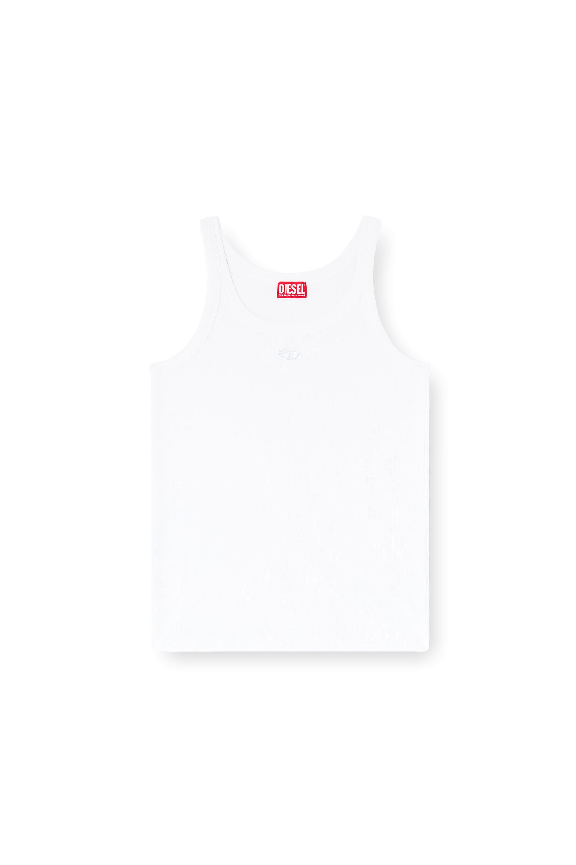 Diesel - T-WIFE-DCO, Man's Slim cotton tank with Oval D logo in White - 2