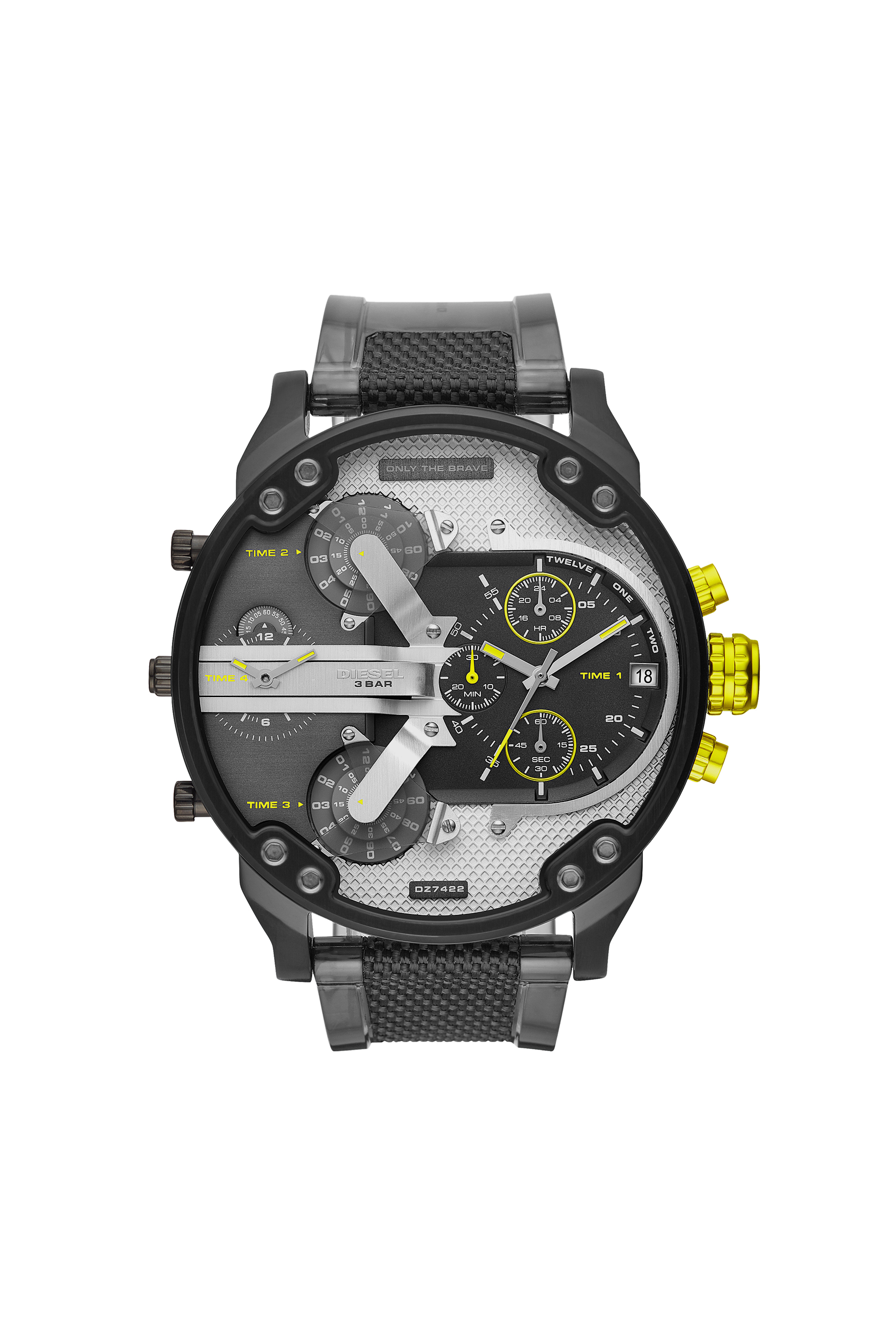 Diesel - DZ7422, Man's Mr. Daddy 2.0 chronograph two-tone polyurethane watch in Black - 1
