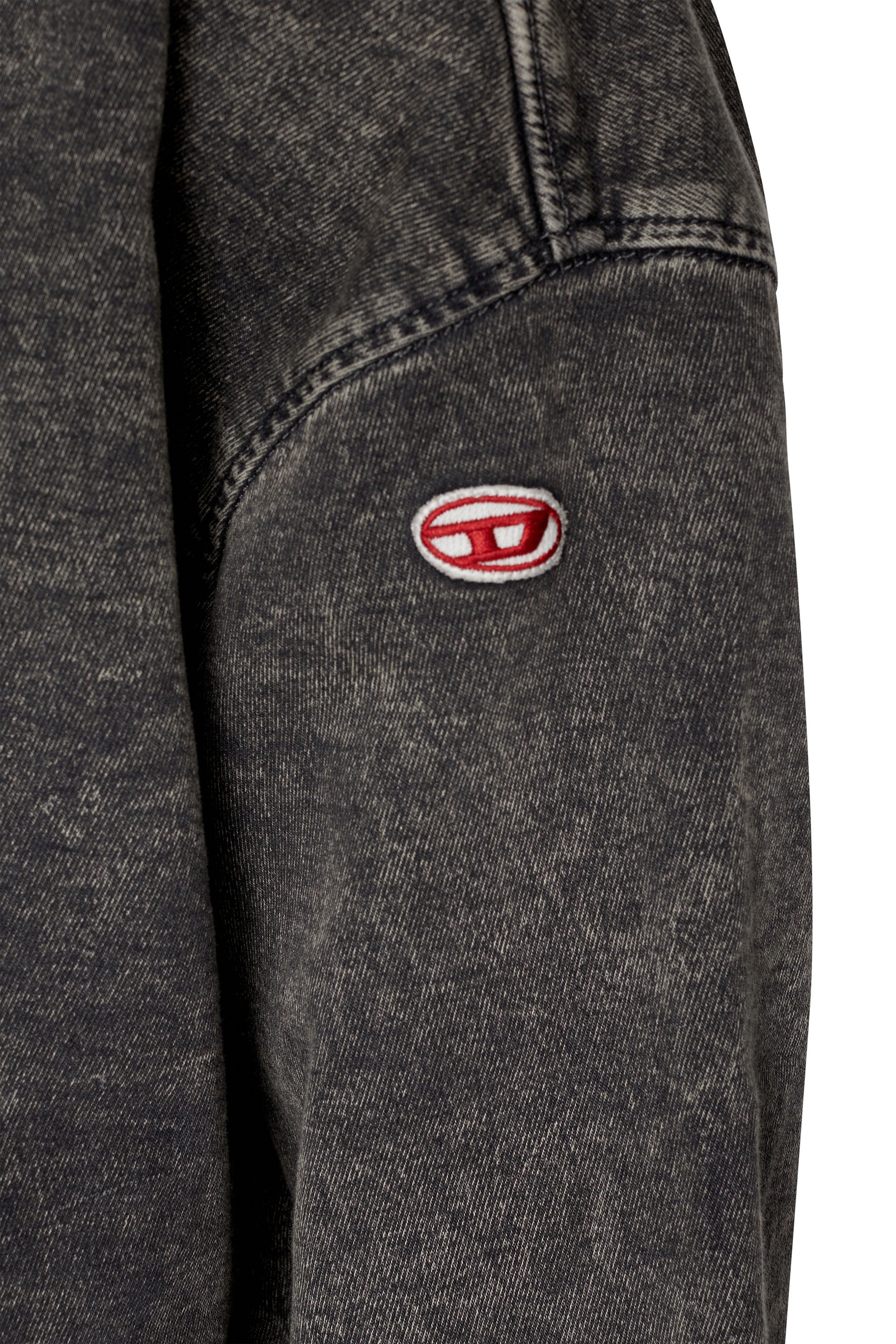 Diesel - D-KRIB TRACK DENIM SWEATSHIRT, Black/Dark grey - Image 5