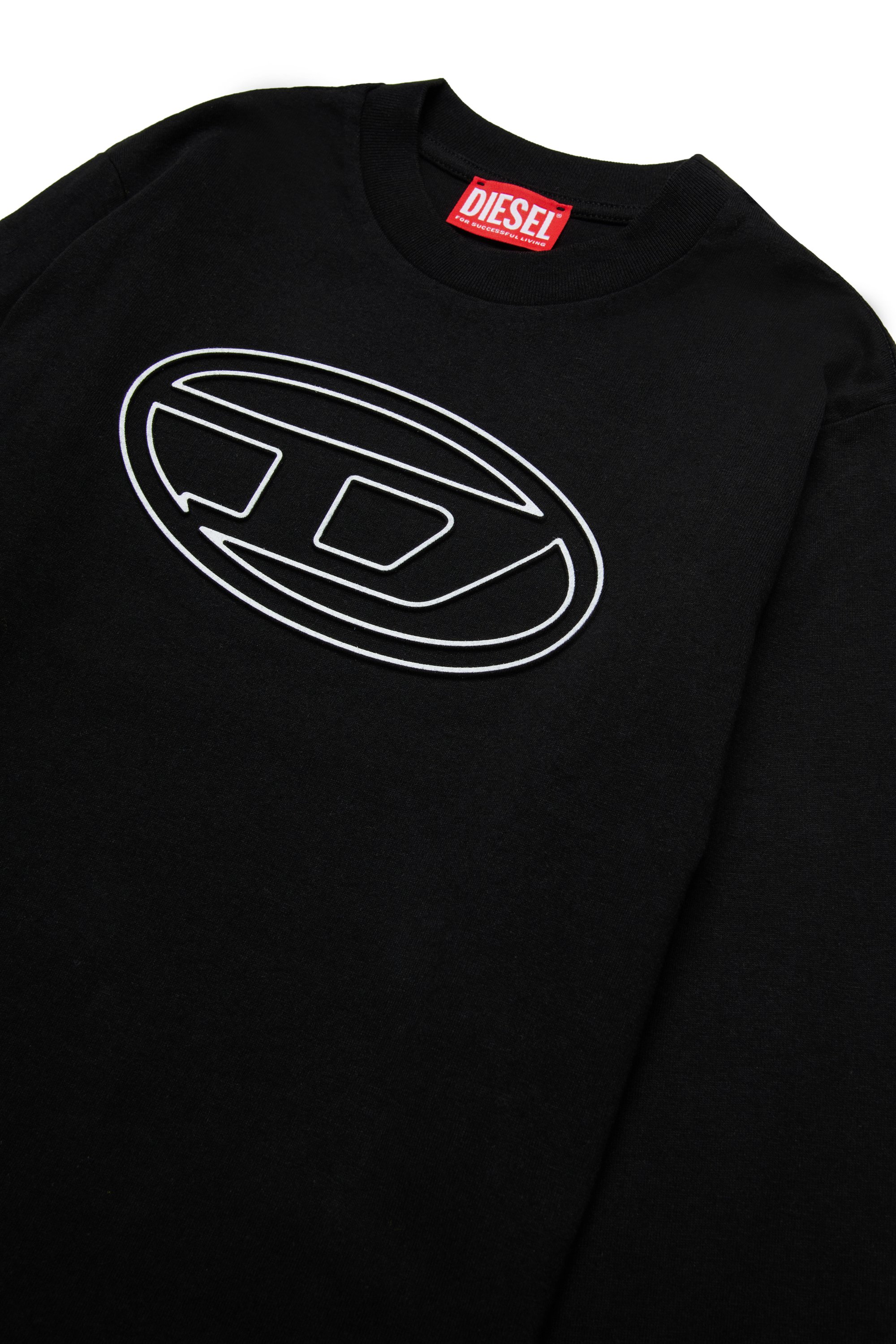 Diesel - TJUSTBIGOVALS OVER, Man's Long sleeved t-shirt with large oval D logo in Black - 3