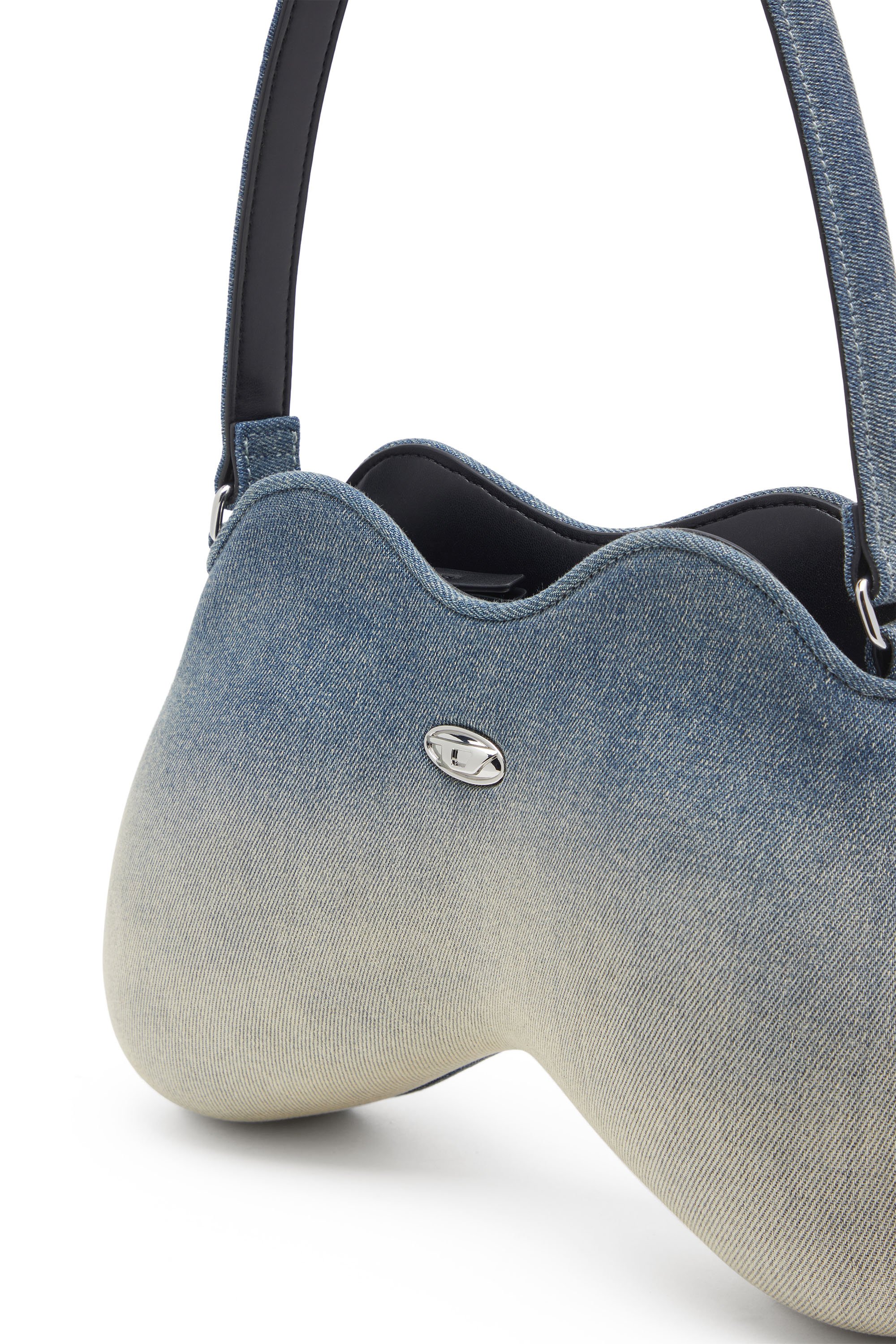 Diesel - DOUBLE-D SHOULDER, Woman's Double-D-Shoulder bag in solarised denim in Light Blue - 5