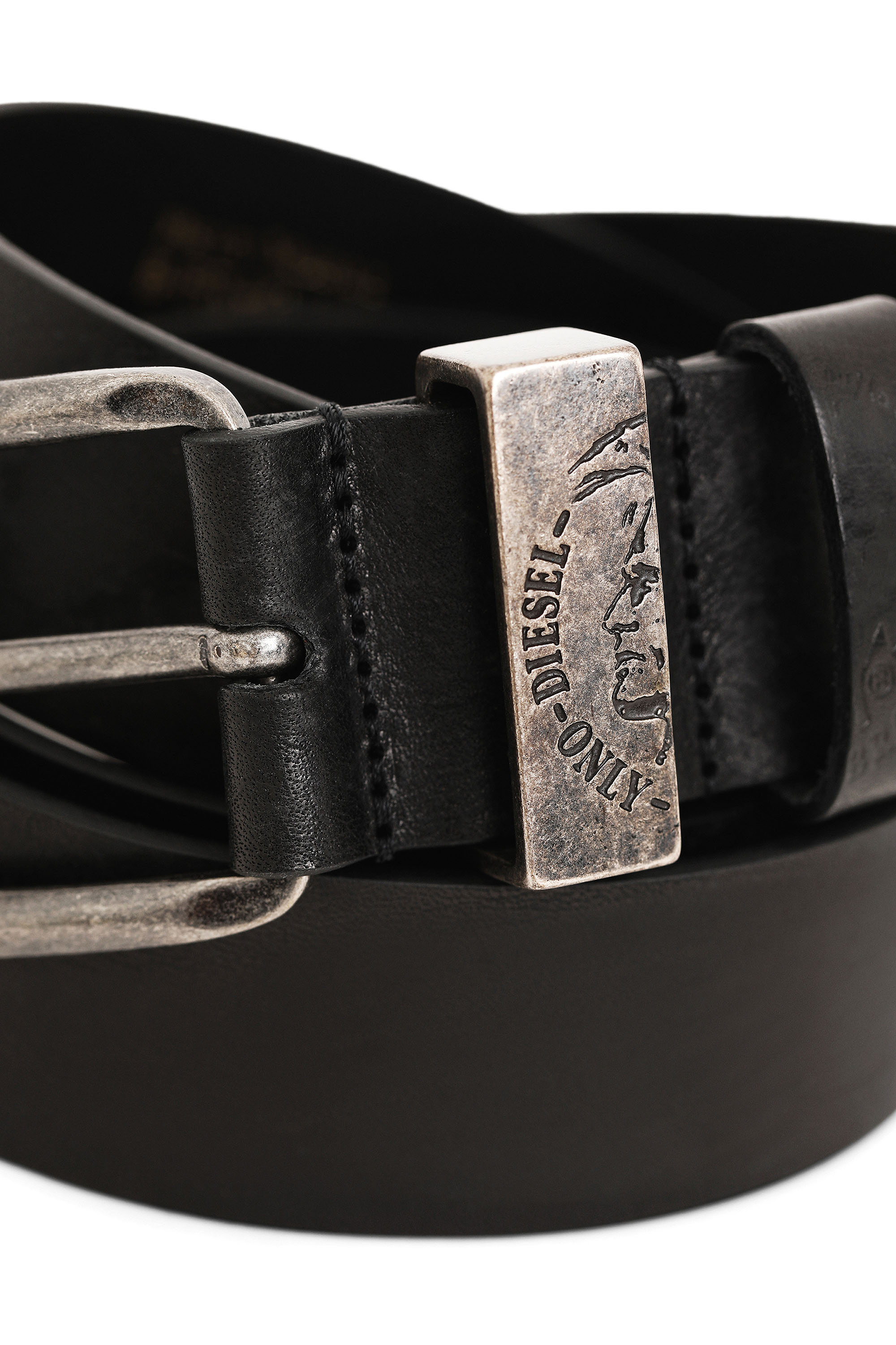 B-FRAG Men: Treated leather belt with faded look | Diesel