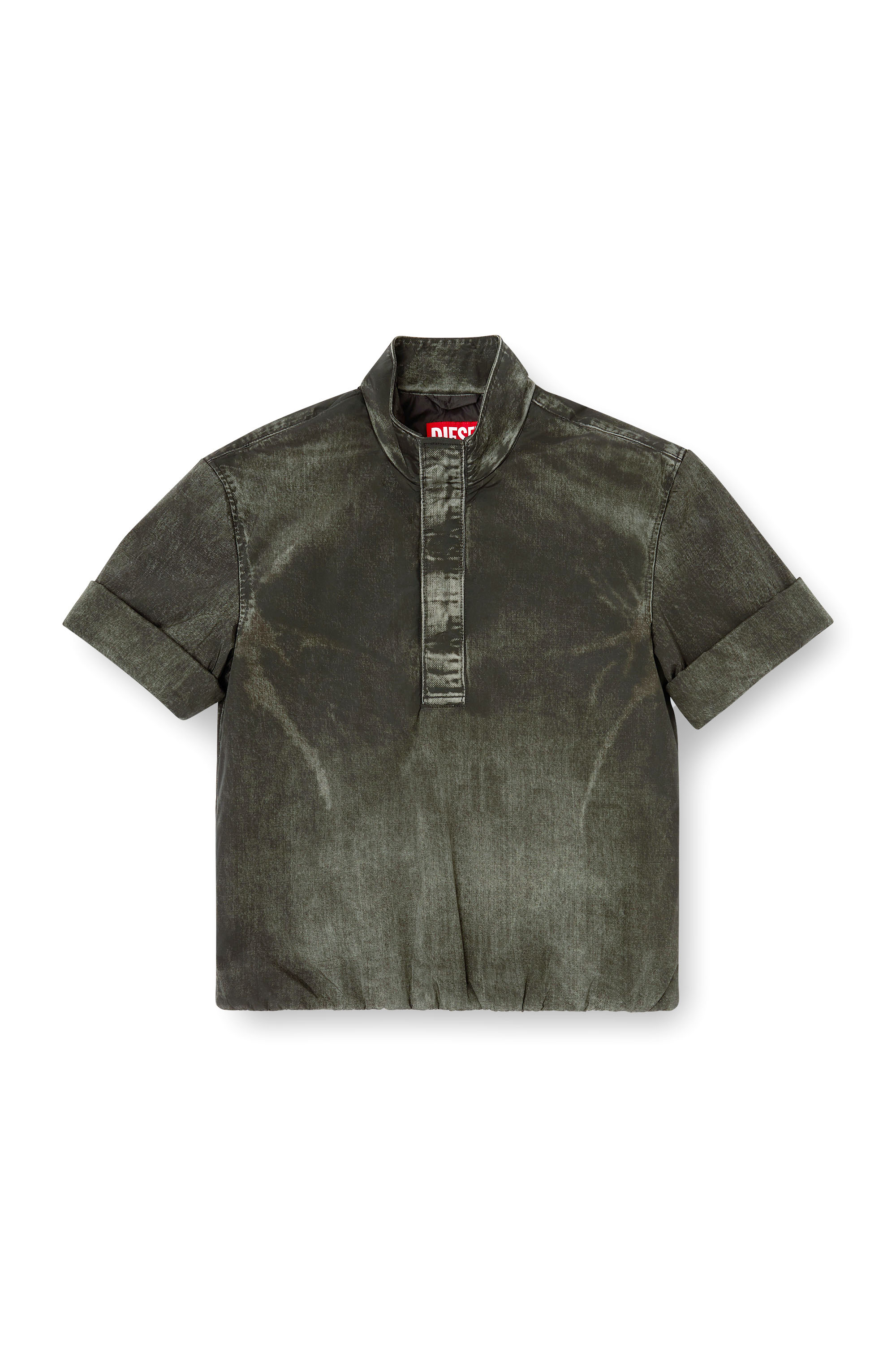 Diesel - J-VALOIS, Man's Short-sleeve jacket in denim-effect nylon in Black - 2