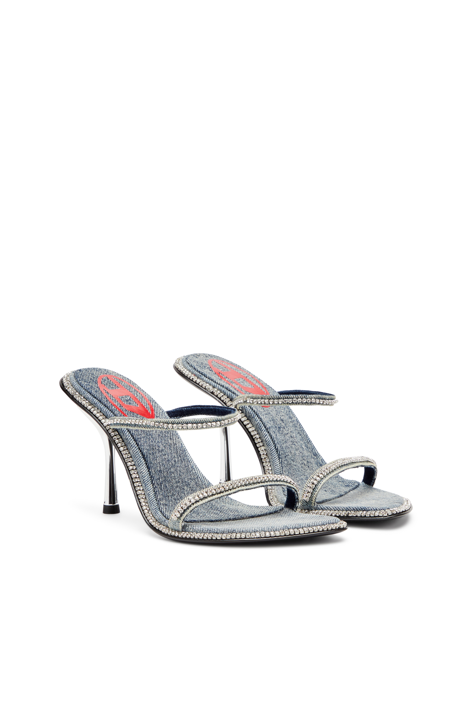 D-HAVANNA SDL, Light Blue Diesel - D-HAVANNA SDL, Woman's D-Havanna-Heeled mules in crystal denim in Light Blue - 2