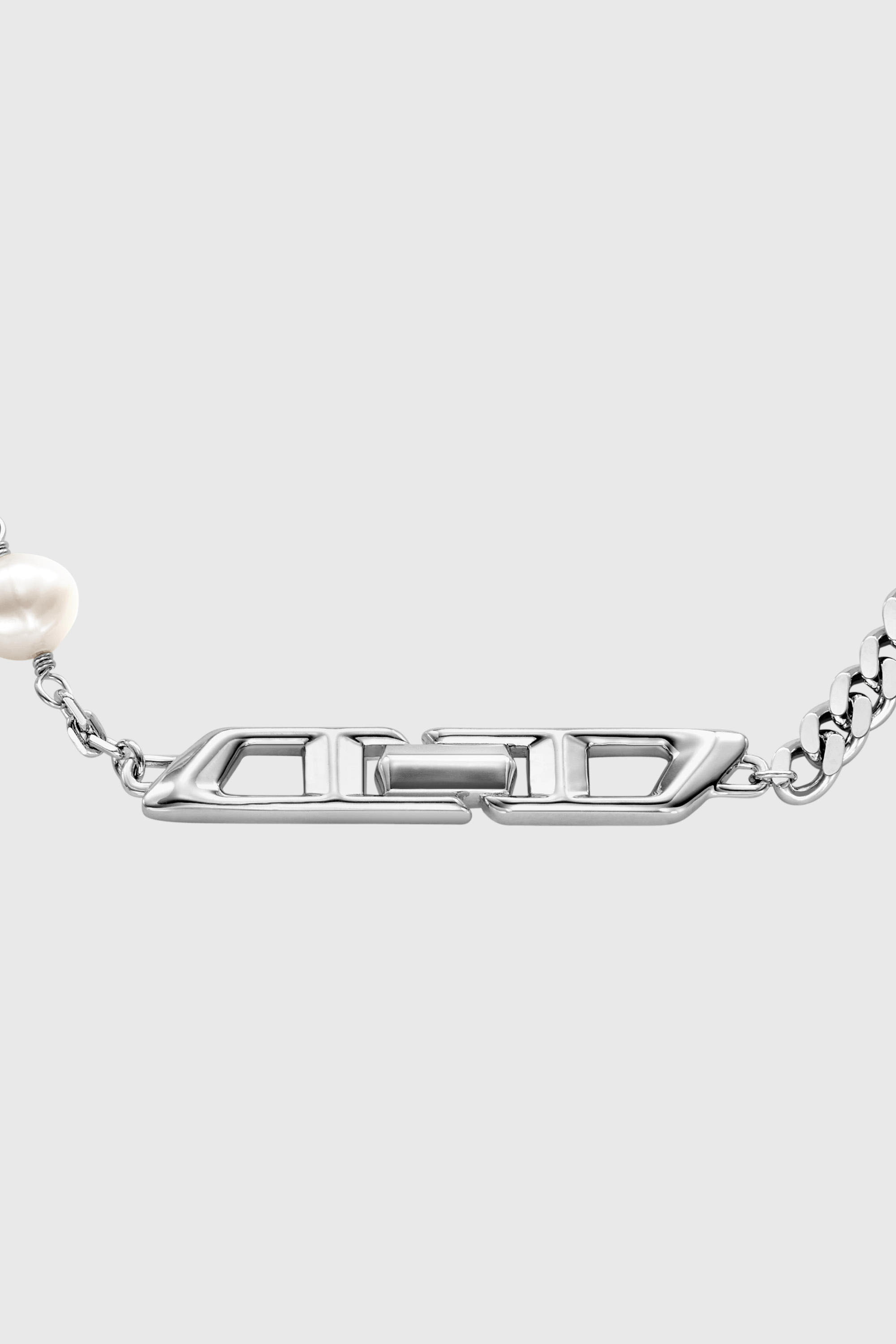 Diesel - DL1372040, Unisex's Sterling silver and pearl chain bracelet in Silver - 3