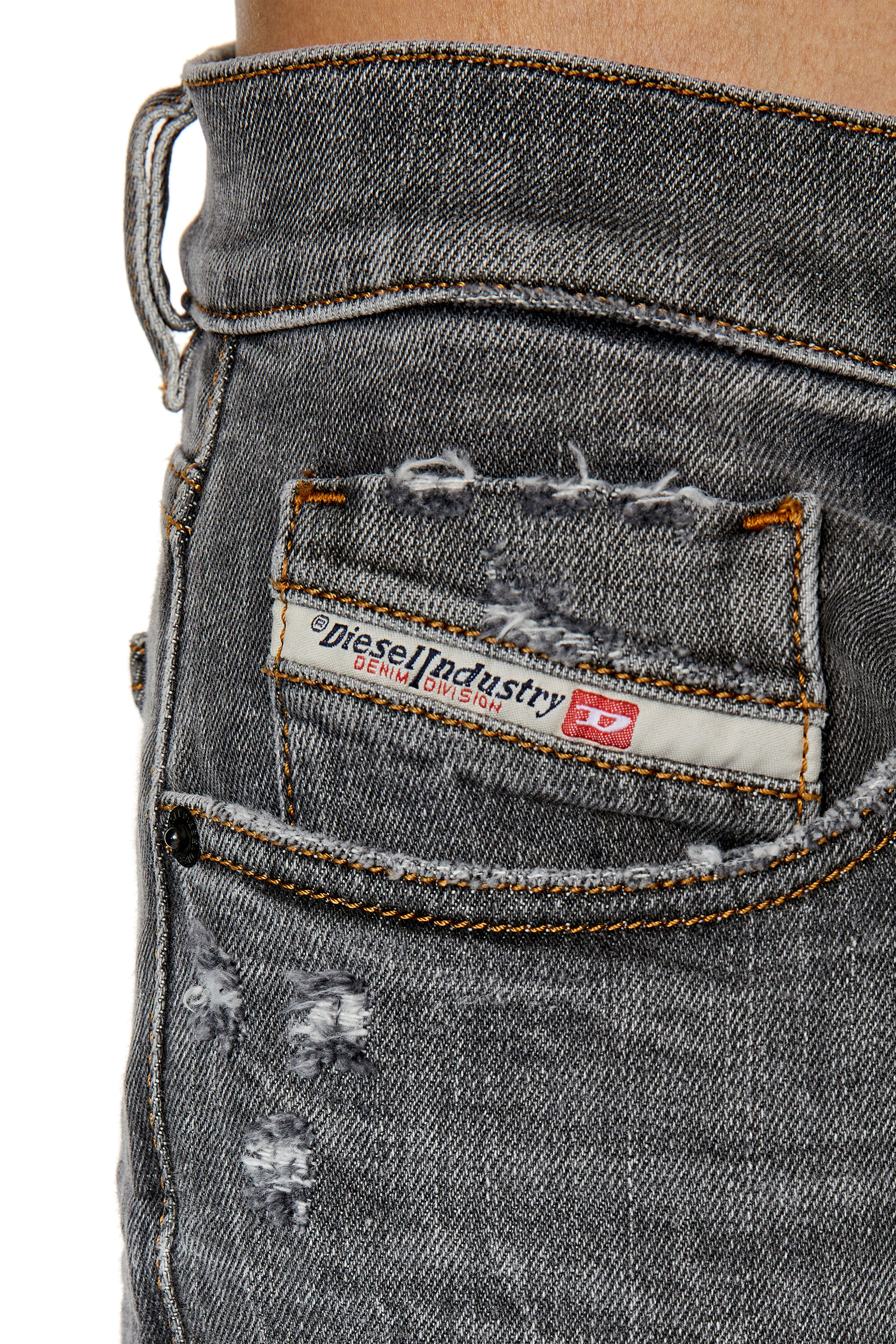 Diesel - 2019 D-Strukt 09E80 Slim Jeans, Black/Dark grey - Image 3