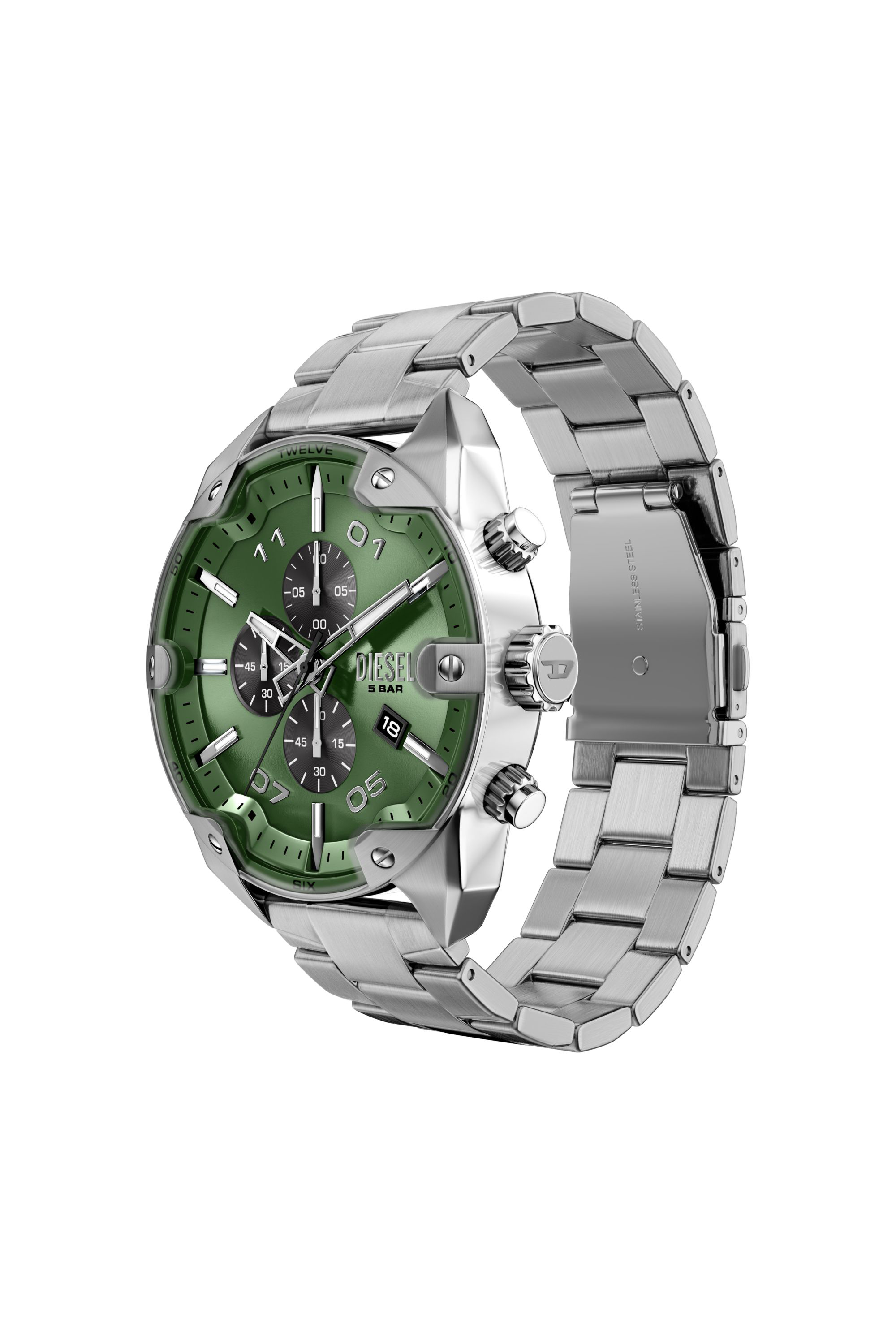 Diesel - DZ4712 WATCH, Man's Spiked stainless steel watch in Silver - 4