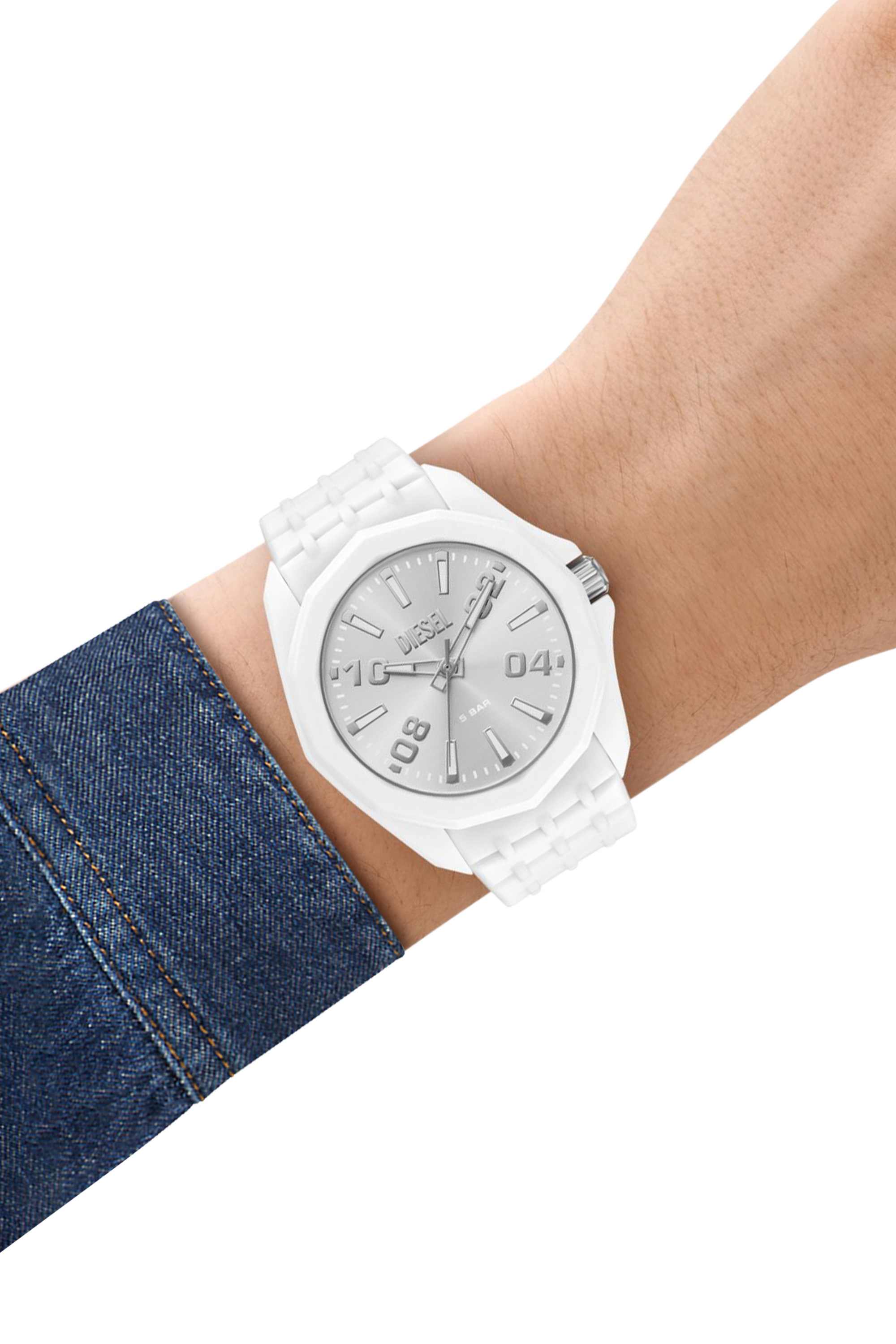 Men's Stinger white silicone watch | White | Diesel GB