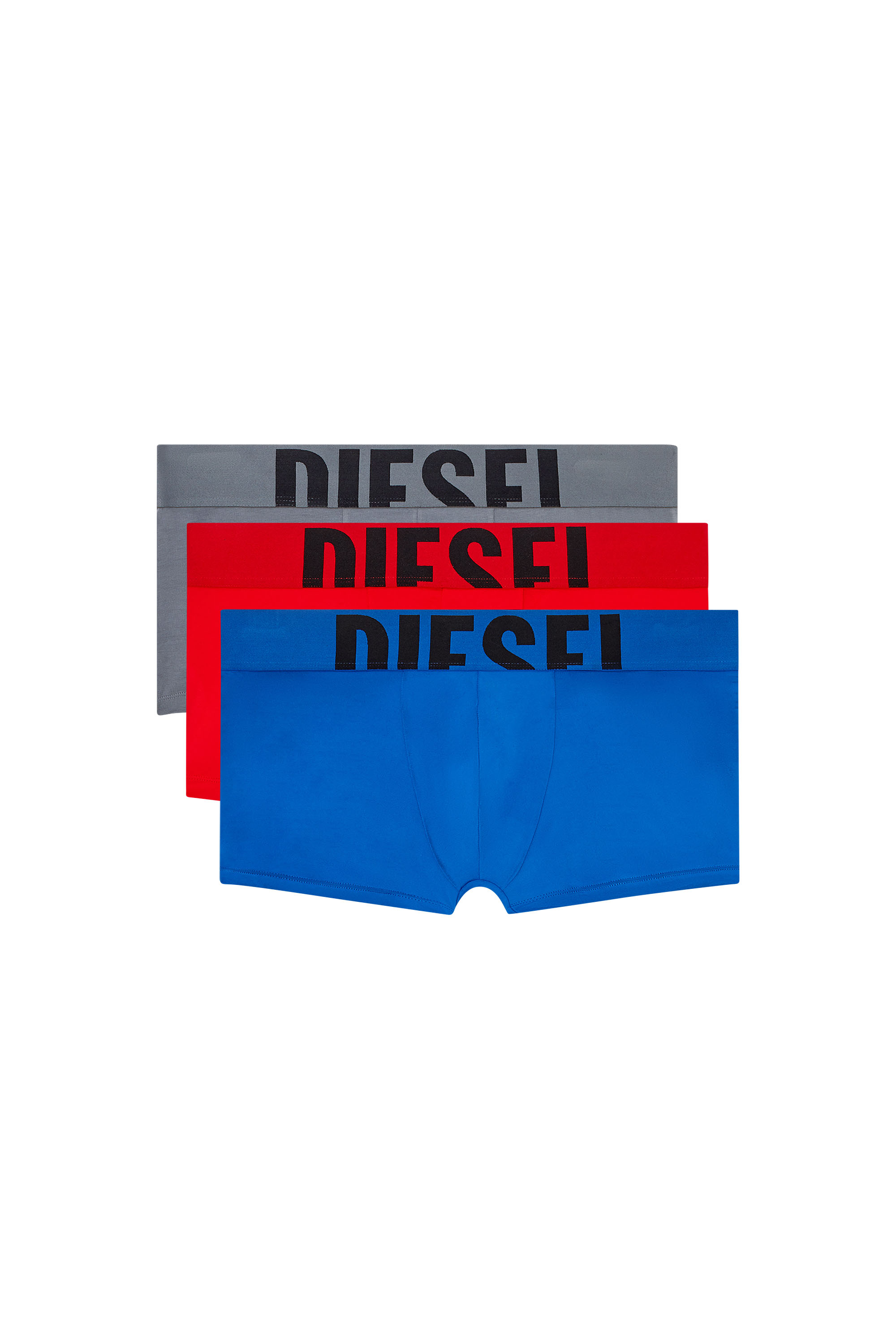 Diesel - UMBX-DAMIENTHREEPACK-5.5EL, Man's Three-pack boxer briefs in stretch cotton in Red/Grey - 1