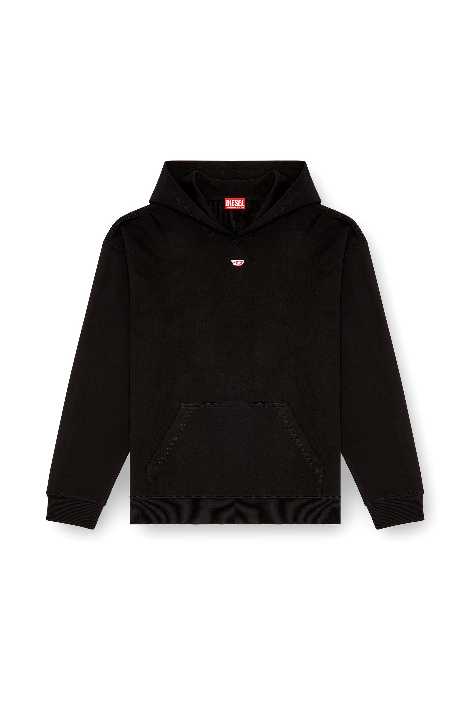 Diesel - S-BOXT-HOOD-D, Man's Hoodie with D logo patch in Black - 3