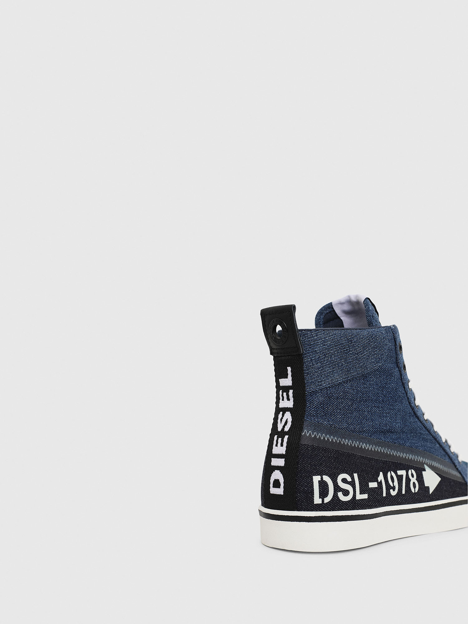 S-DVELOWS MID Man: High-top denim sneakers with logo print | Diesel
