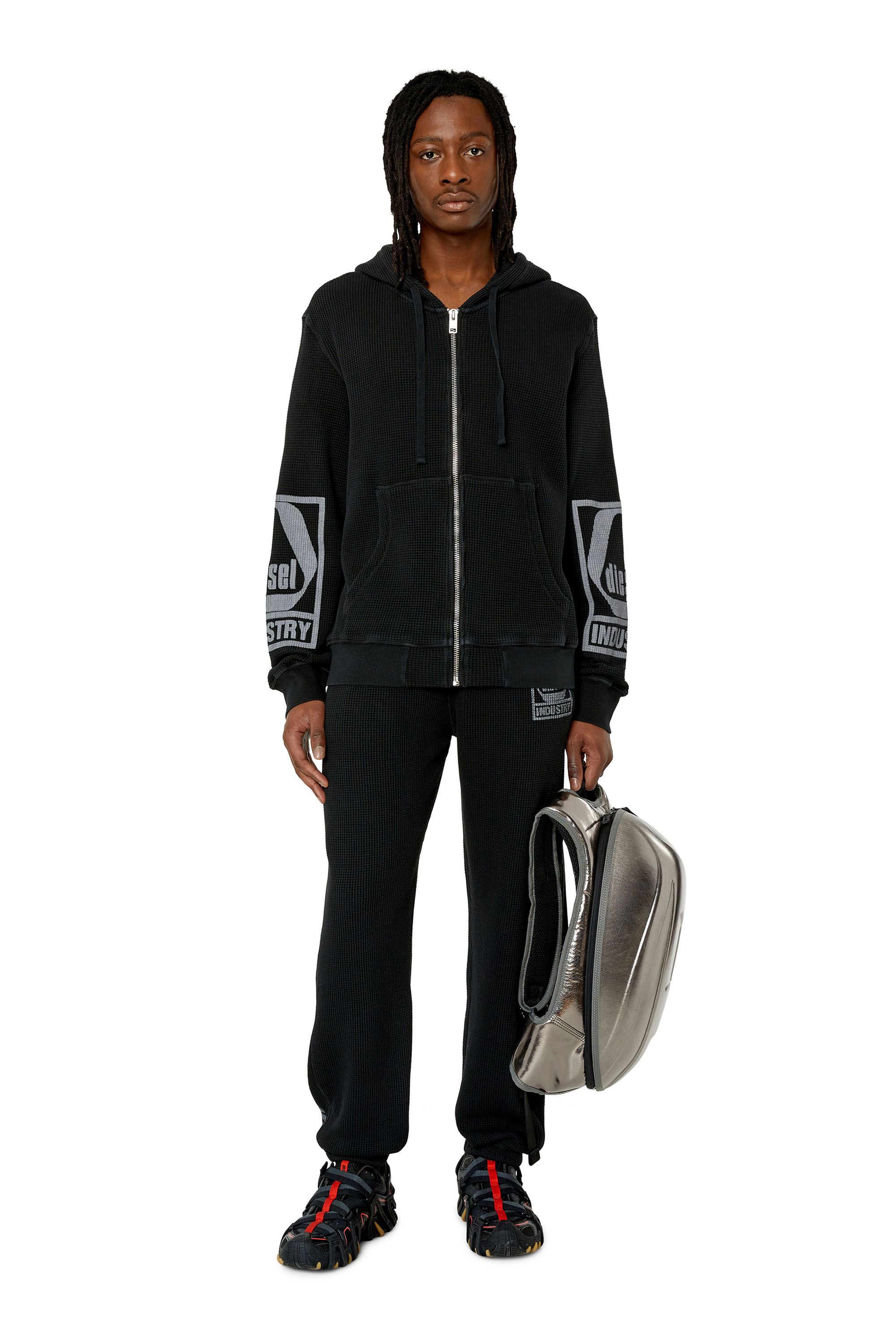 Diesel - S-GINAFFLE-HOOD-ZIP, Black - Image 2
