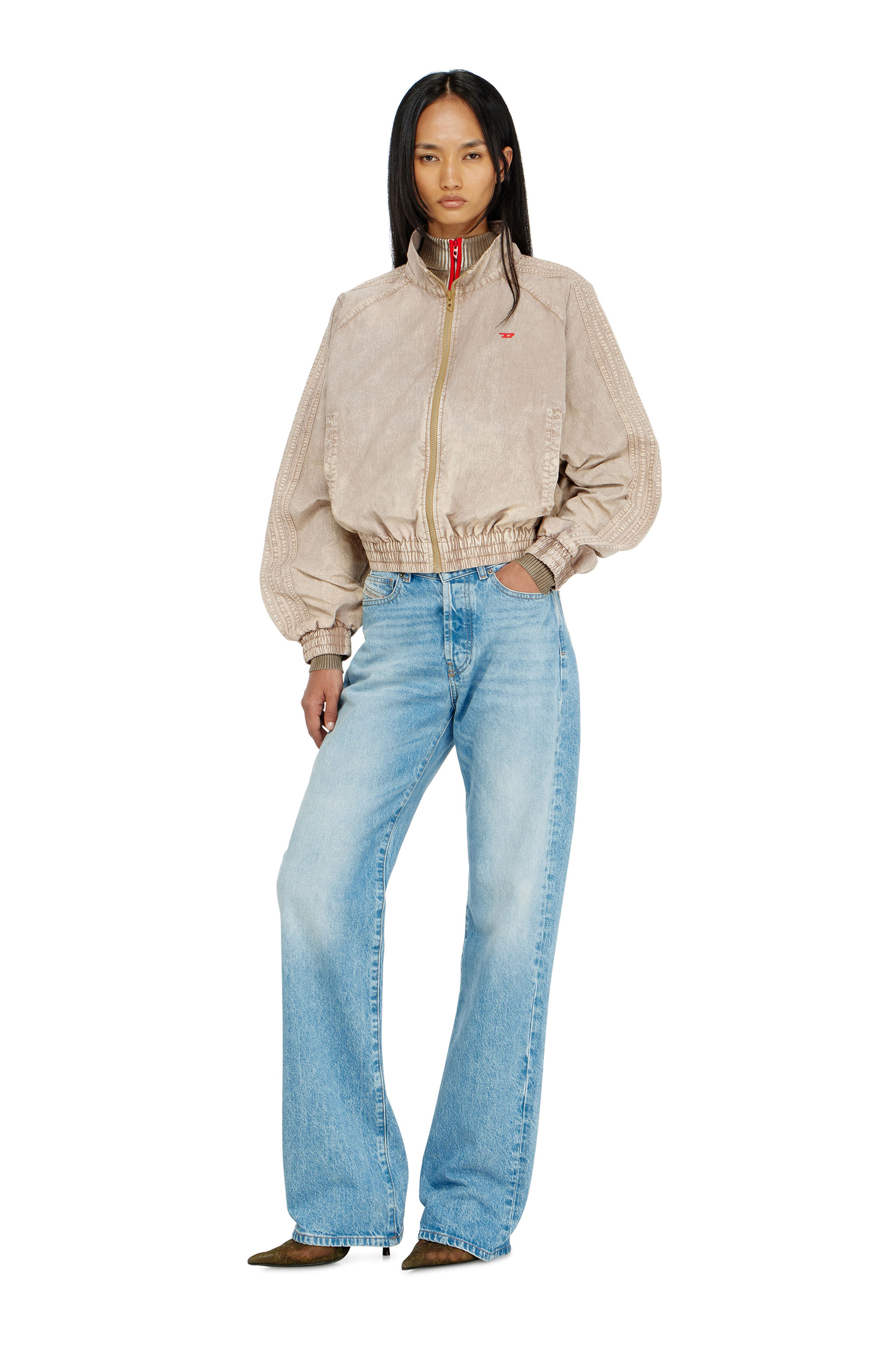 Diesel - G-ARDEN, Woman's Windbreaker in treated Taslan in Beige - 1