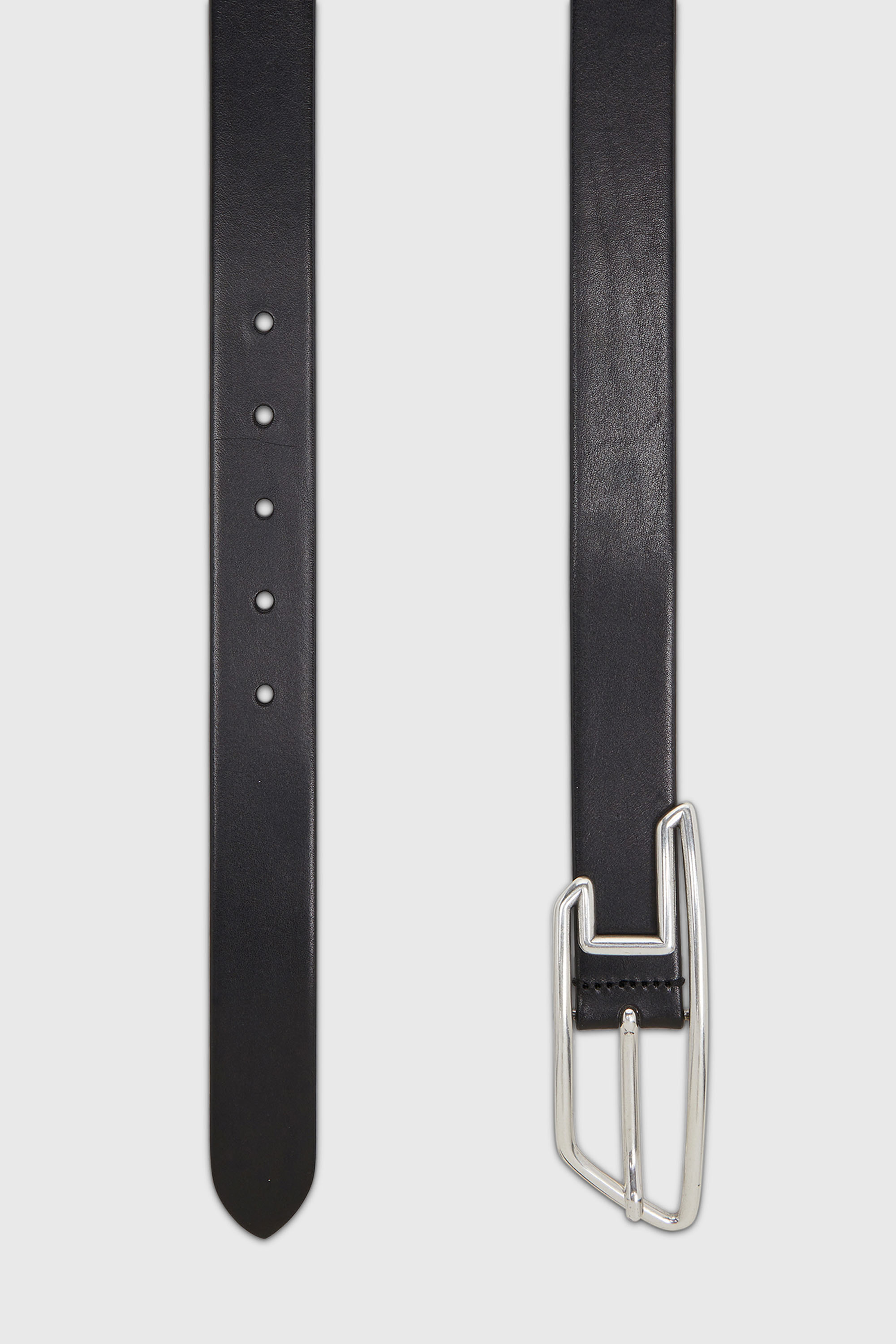 Diesel - B-D LINE 30, Unisex's 3cm leather belt with D-logo buckle in Black - 3