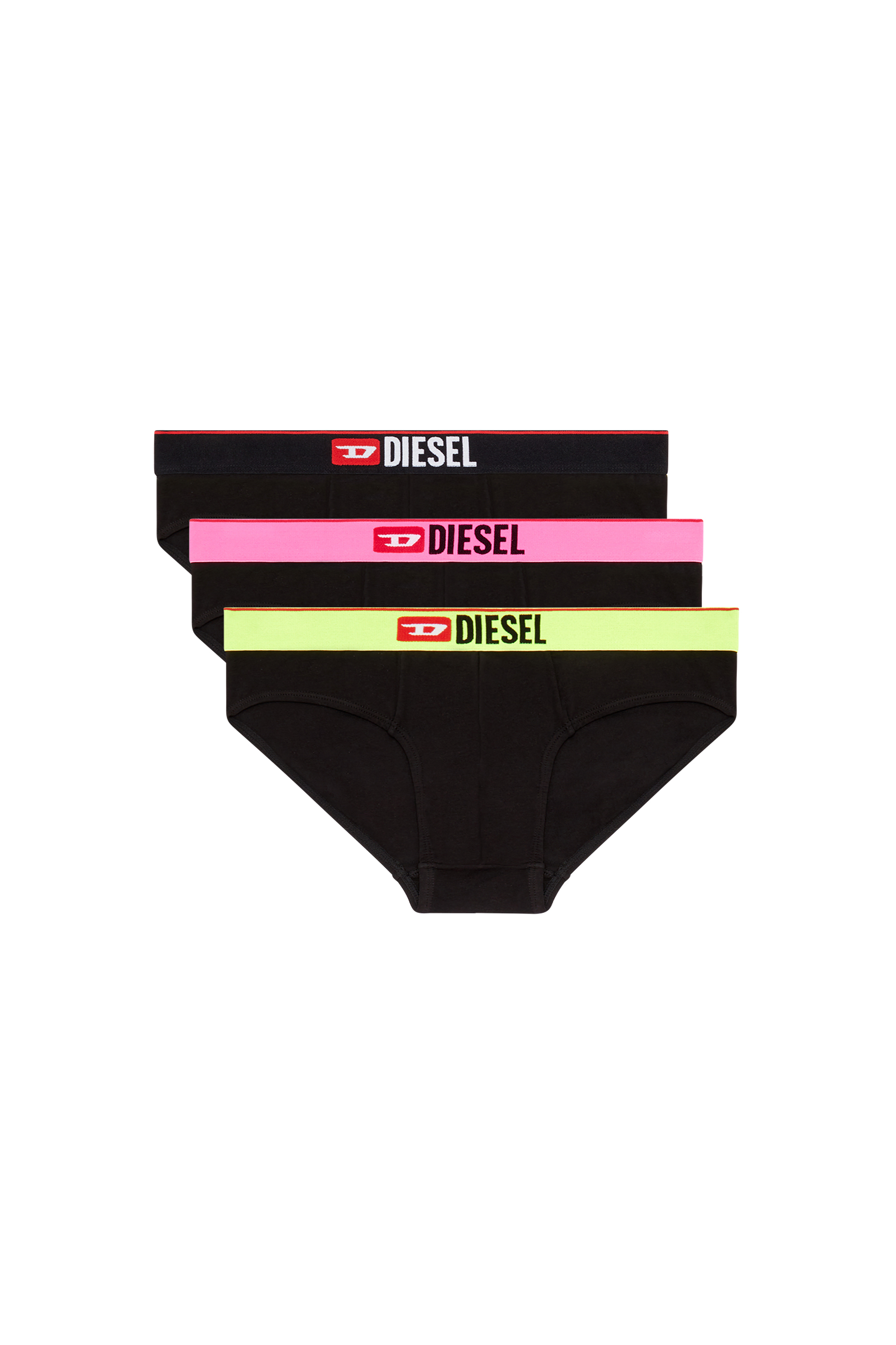 Diesel - UMBR-ANDRETHREEPACK, Man Three-pack briefs with pop-colour waist in Multicolor - Image 1