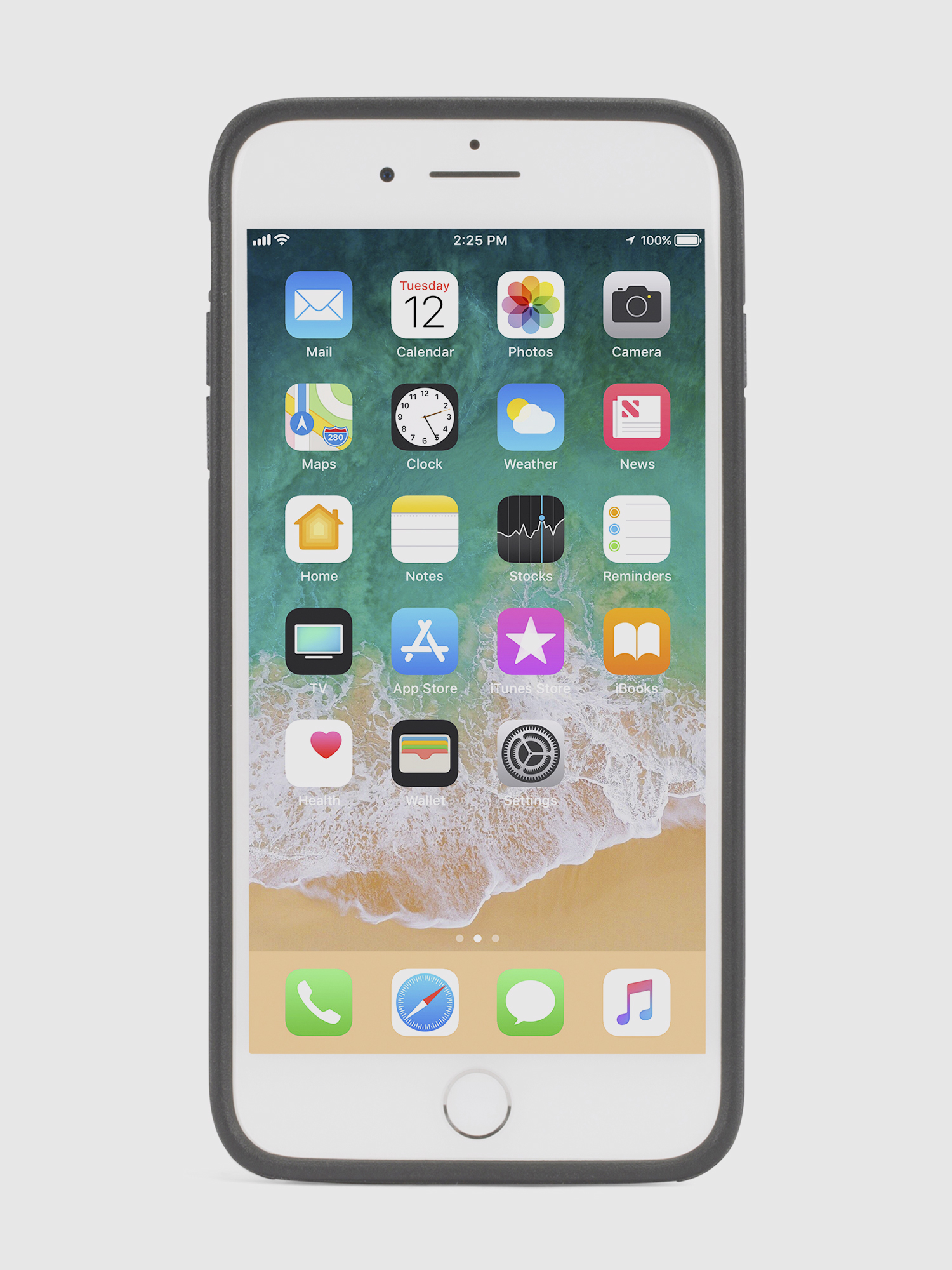 BLACK LINED LEATHER IPHONE 8 PLUS/7 PLUS/6s PLUS/6 PLUS CASE, 