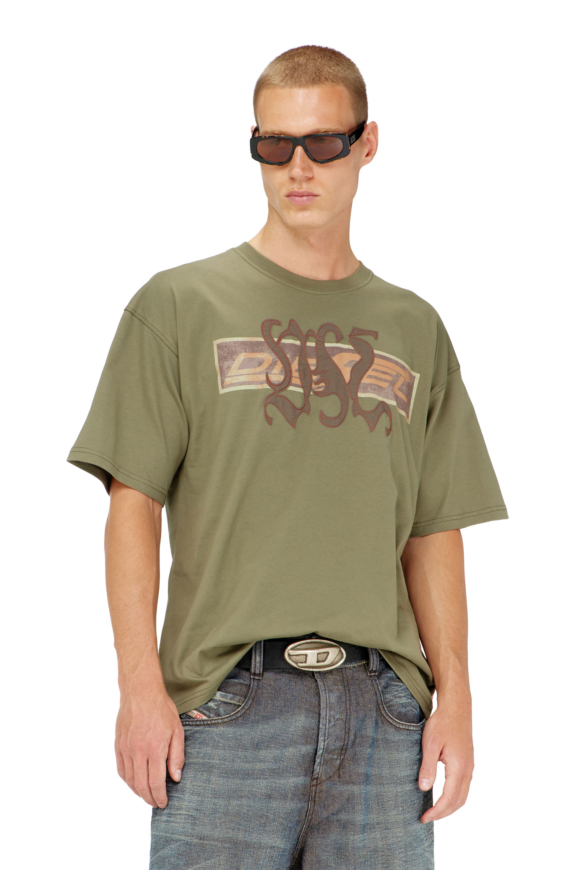 Diesel - T-BOXT-AA17, Man's T-shirt with graphic print and patches in null - 1