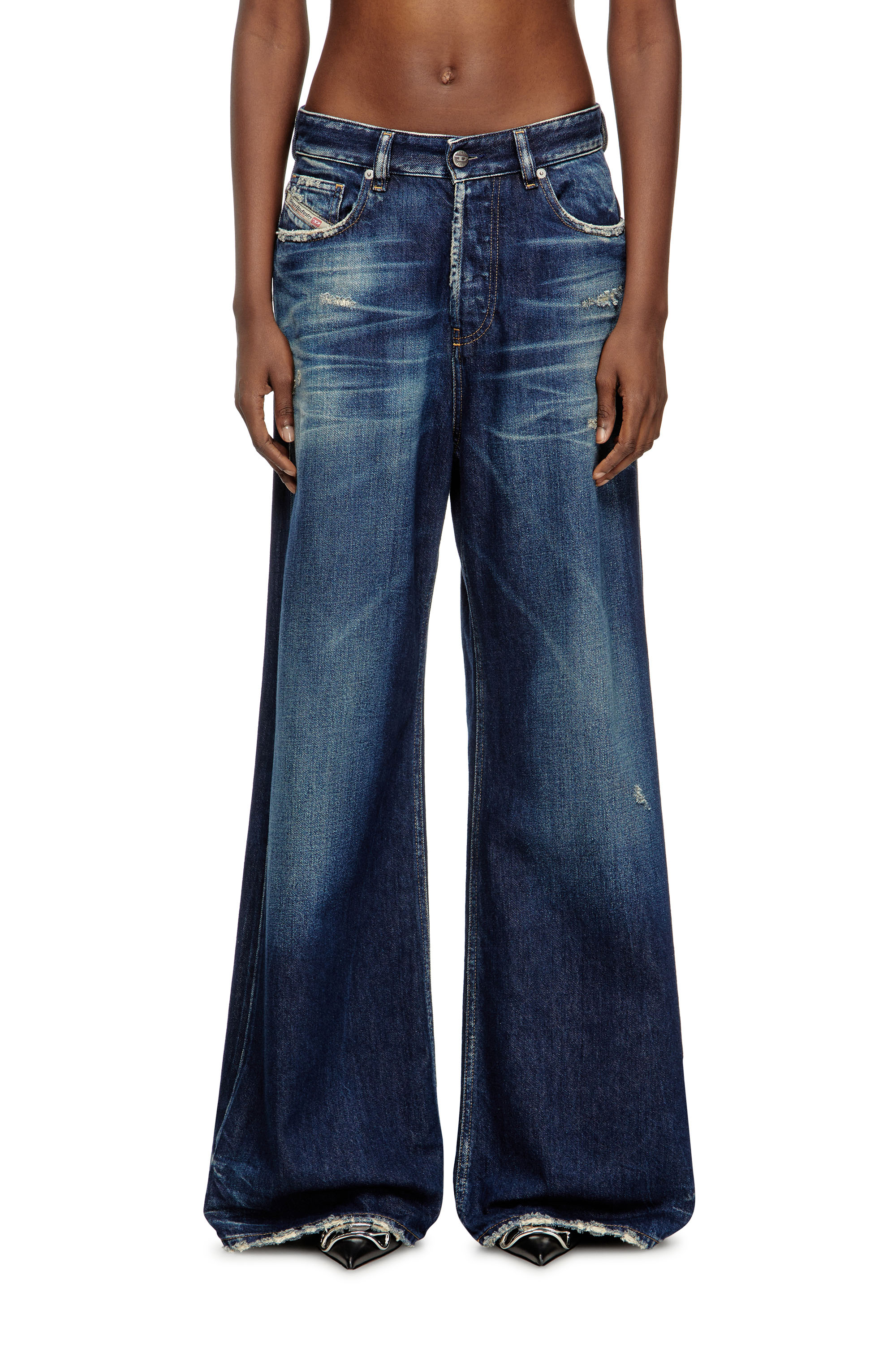 Diesel - Woman's Relaxed Jeans 1996 D-Sire 09M06, Dark Blue - 3
