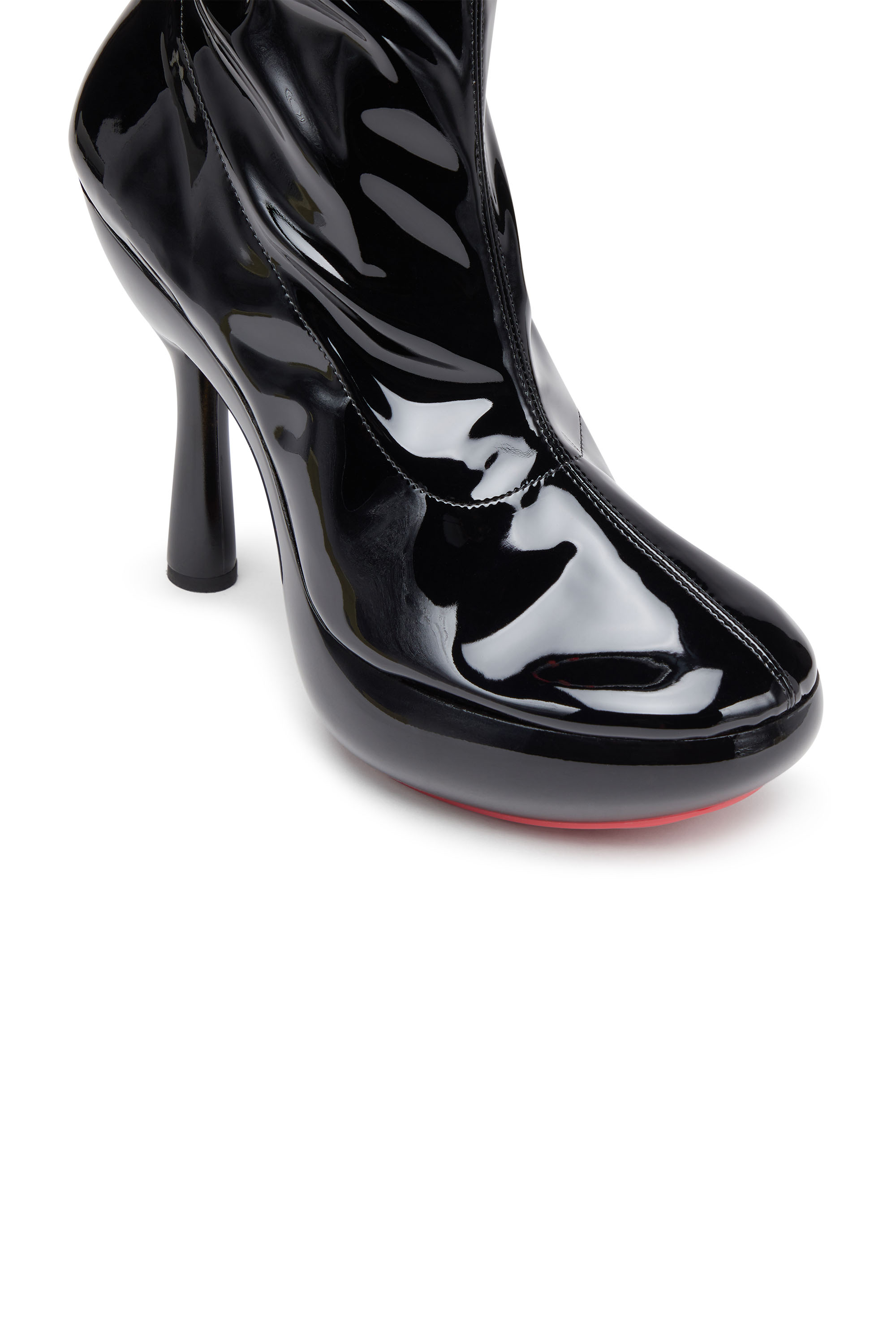 D-LAKE PLATFORM MIDB ZIP  STRETCH, Black Diesel - D-LAKE PLATFORM MIDB ZIP  STRETCH, Woman's D-Lake-Platform ankle boots in patent stretch PU in Black - 4