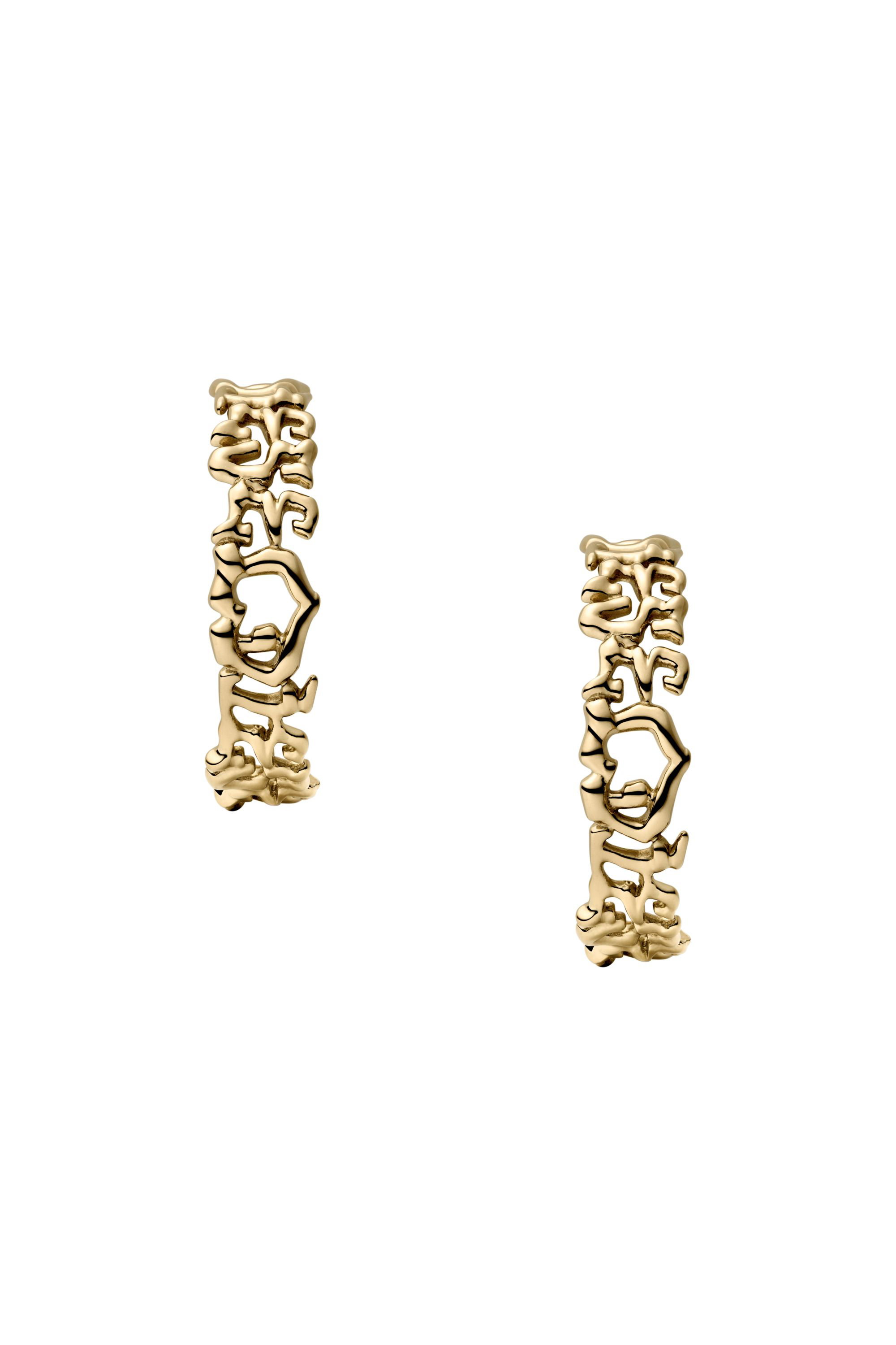 Diesel - DX1656710 JEWELLERY, Unisex's Stainless steel hoop earrings in Gold - 2