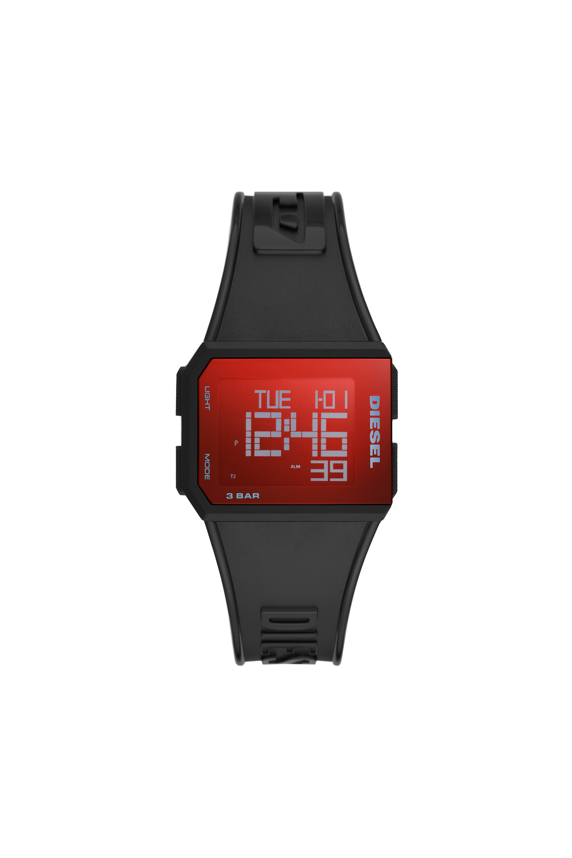 DZ1996: Chopped digital black leather watch | Diesel