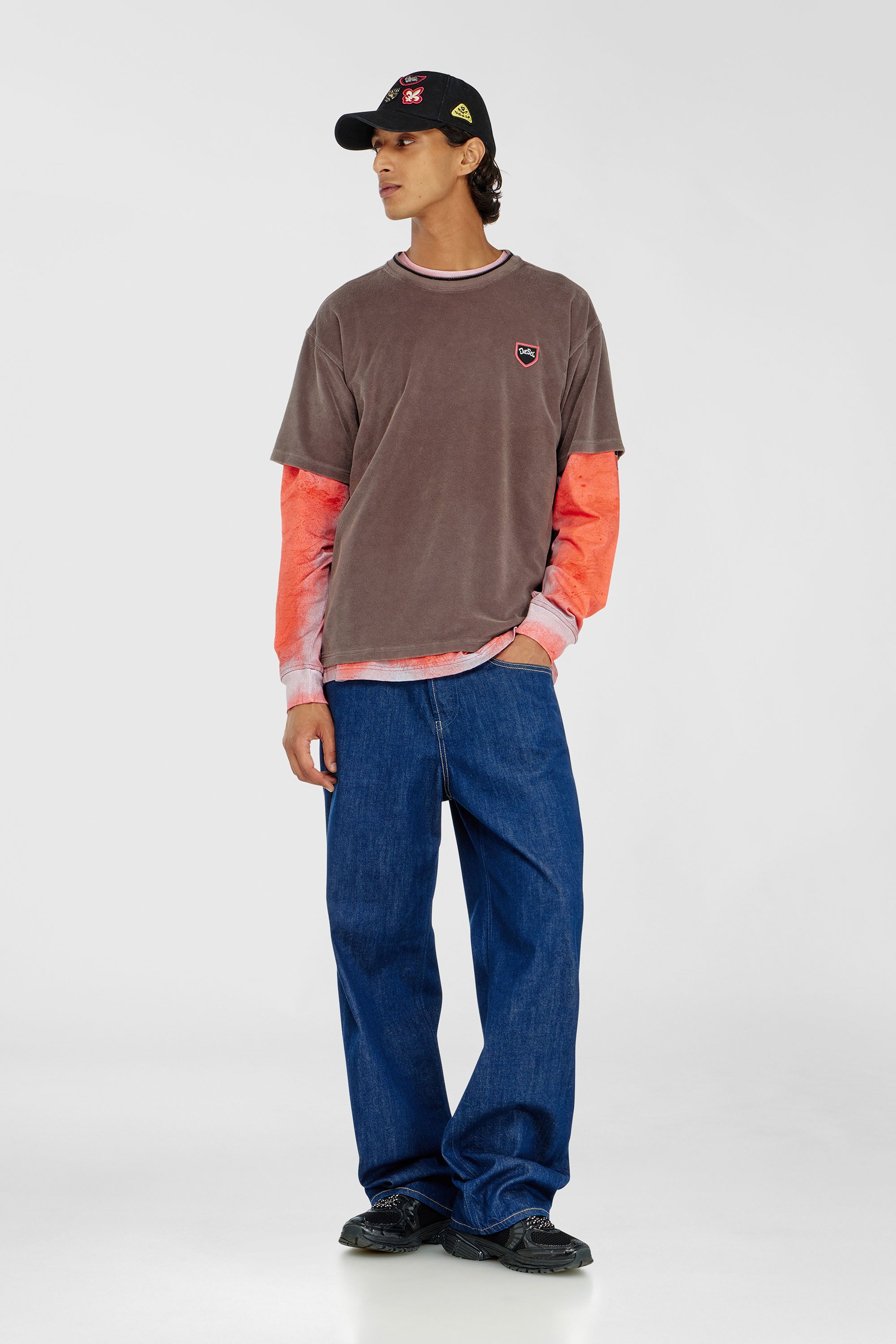 Chenille T-shirt with shield patch