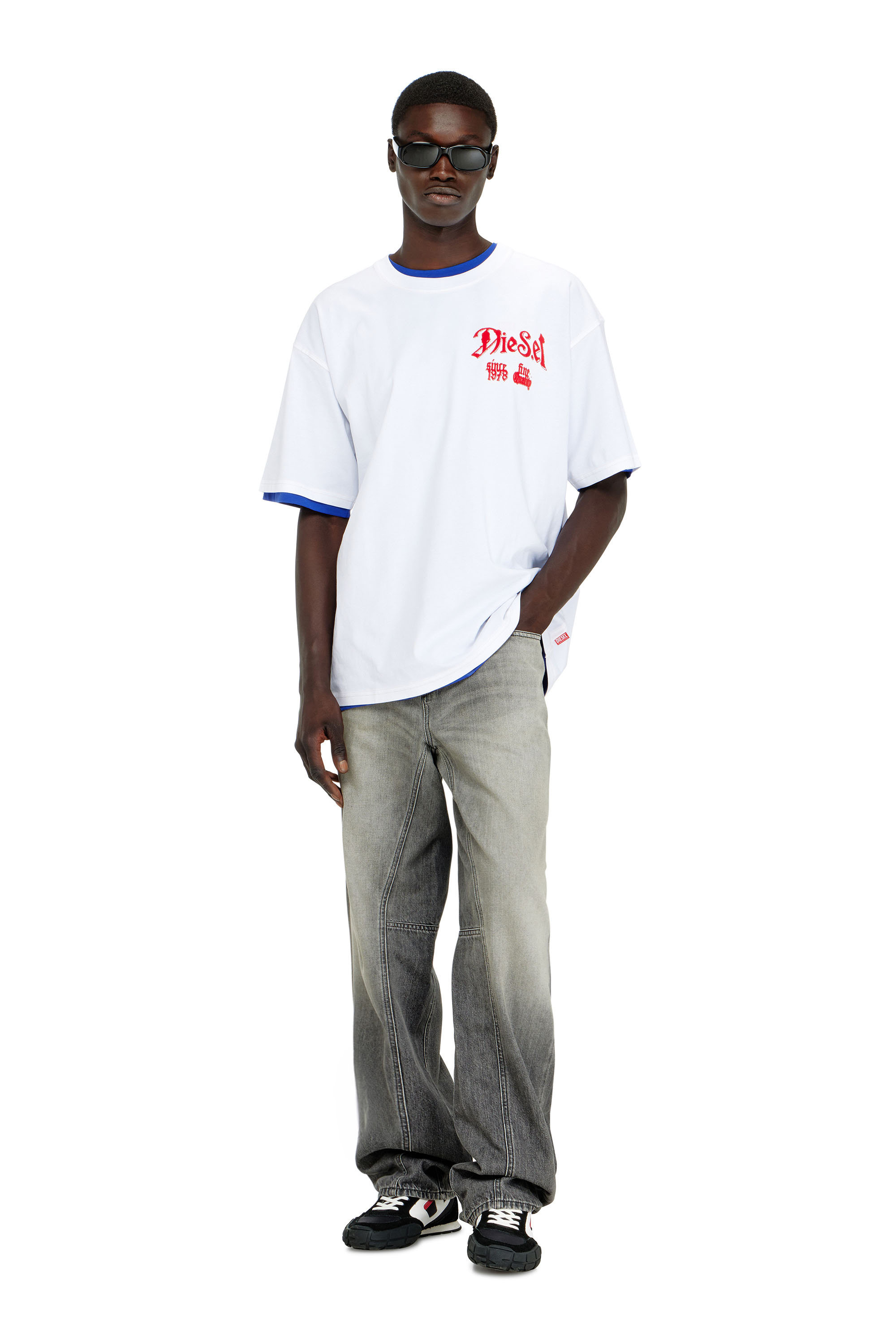 Diesel - T-BOXT-AA2, Man's Cotton T-shirt with flock graphic in null - 1