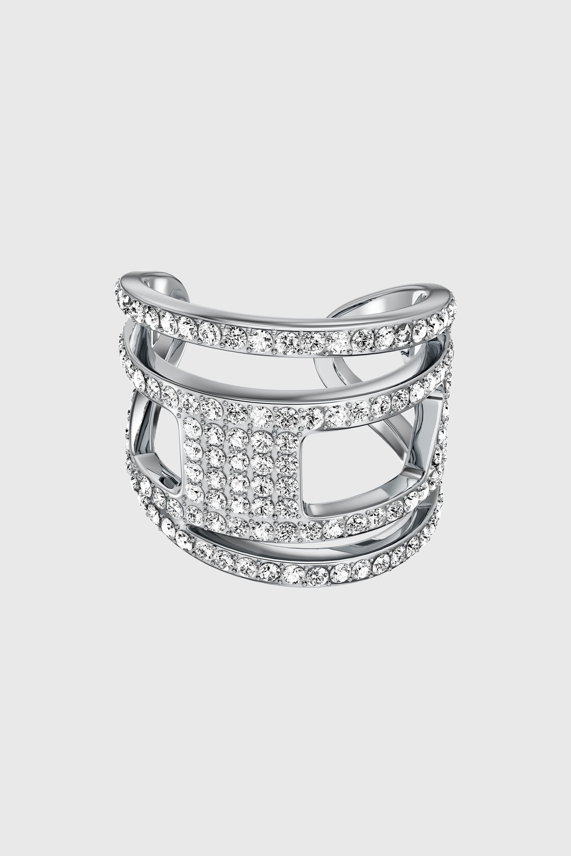 Diesel - DX1705040 JEWELLERY, Unisex's Stainless steel glitz D band ring in Silver - 2