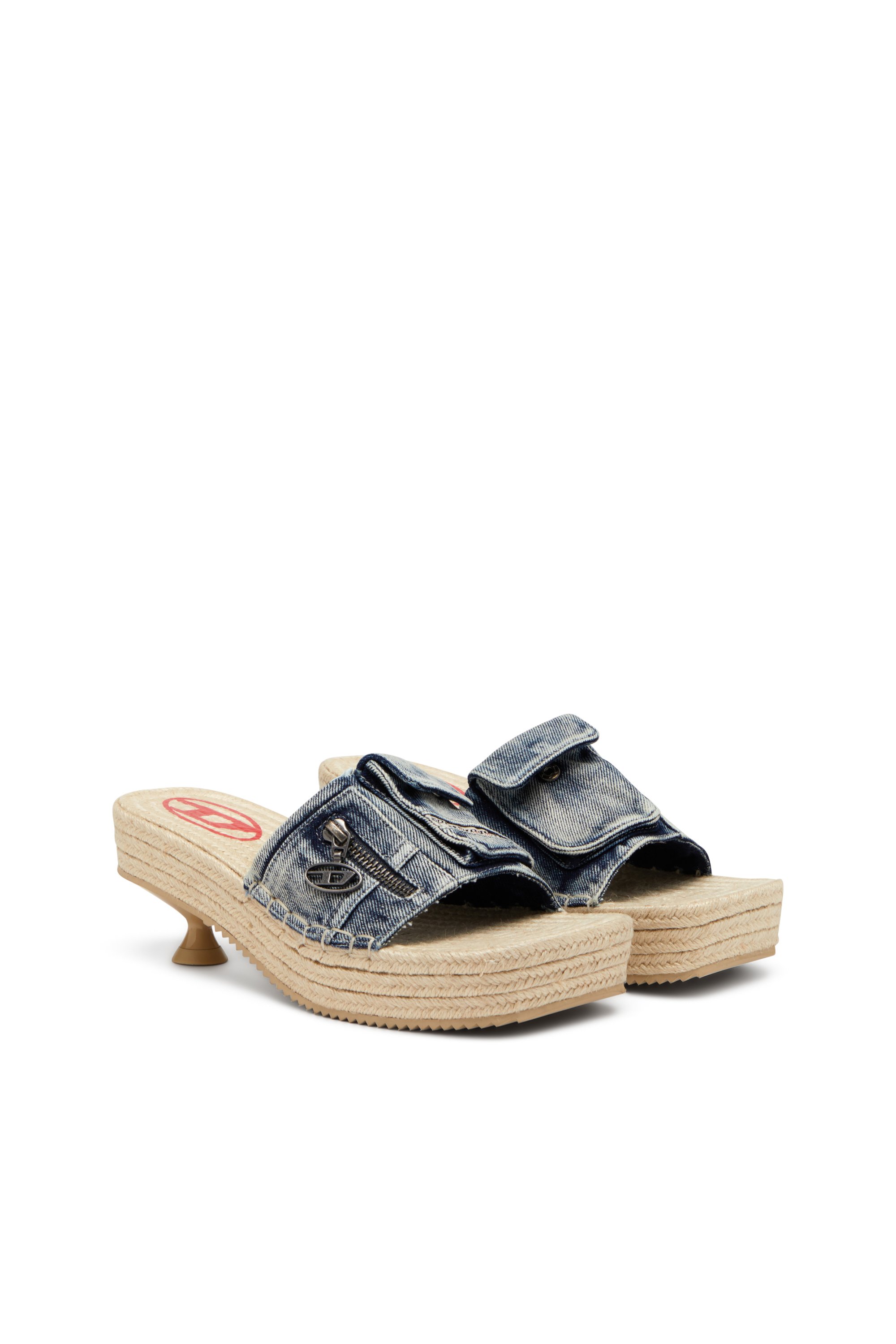 Diesel - D-IBIZA 40 PCK, Woman's D-Ibiza-Heeled platform espadrilles in denim in Blue - 2