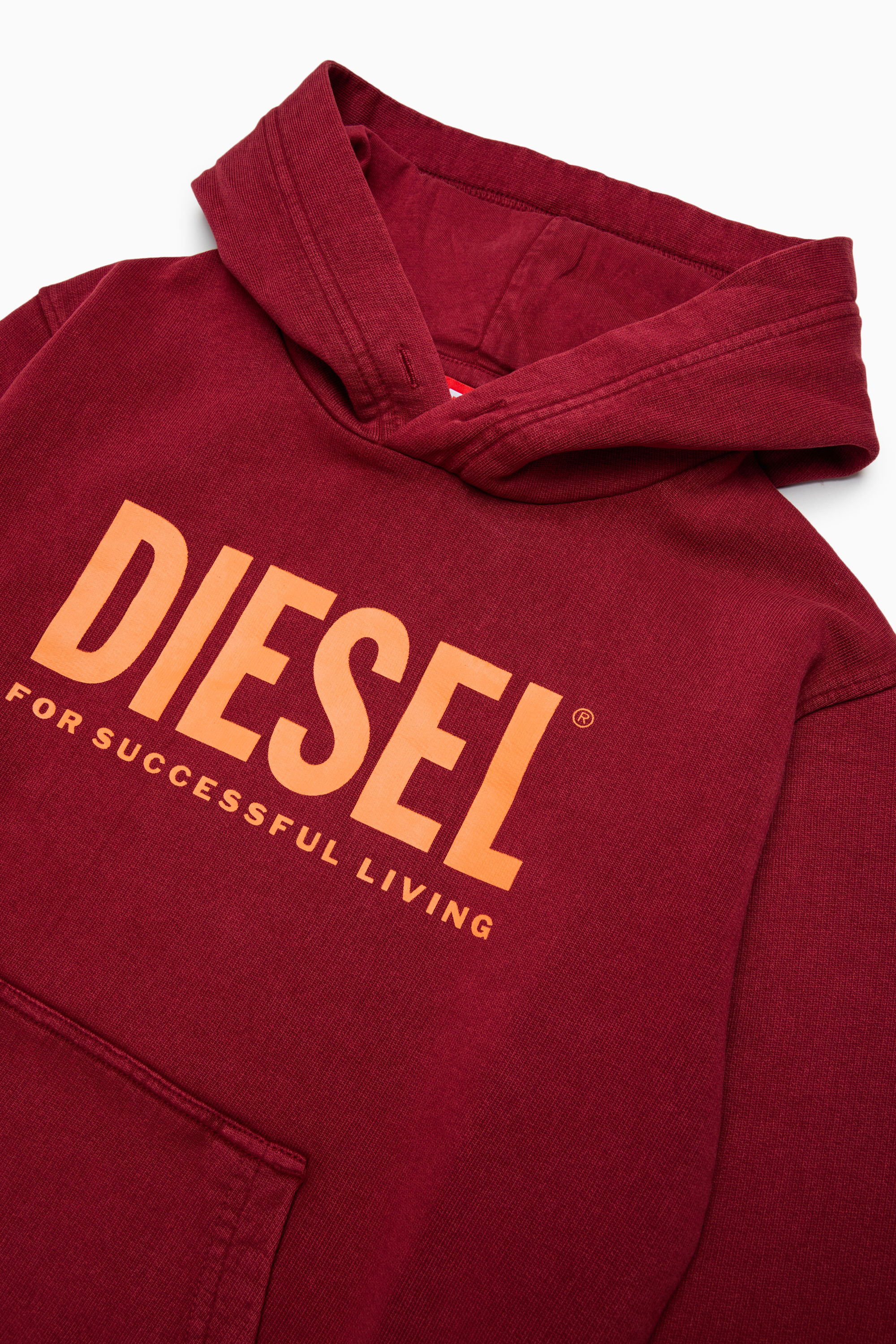 Diesel - STISEL OVER, Man's Hoodie with maxi logo print in Red - 3