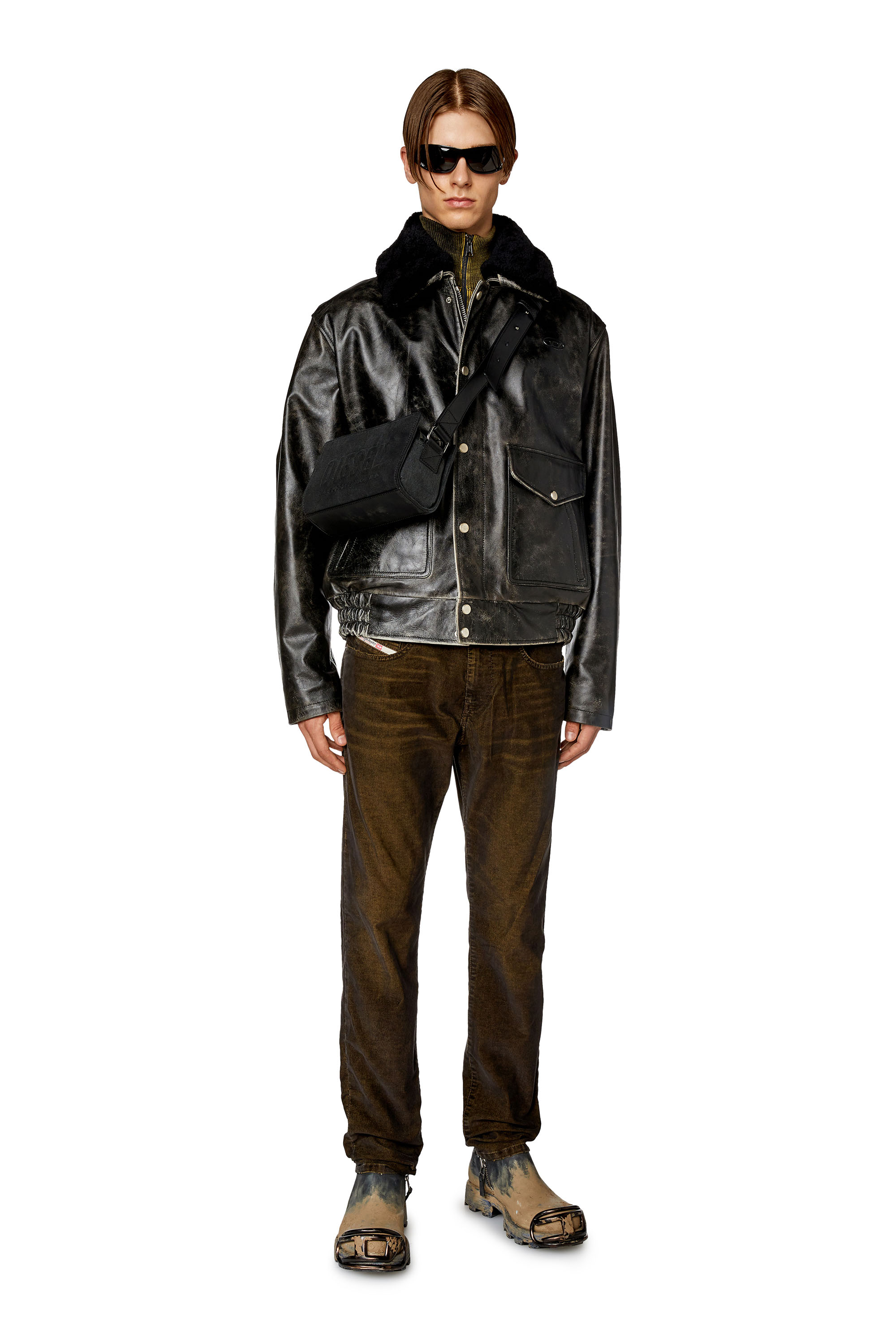 DIESEL Black Leather L-boy Jacket for Men | Lyst UK