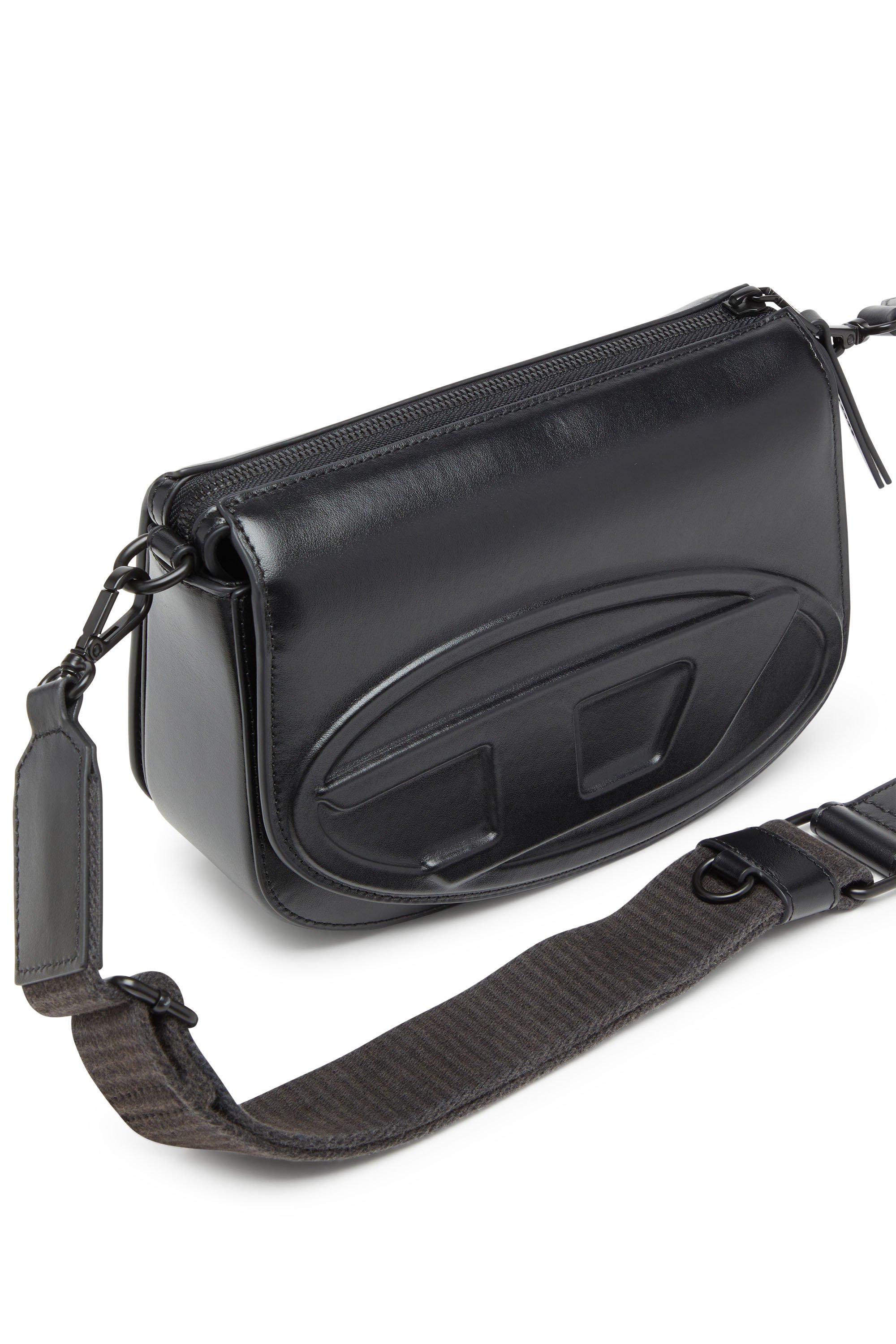 Diesel - 1DR CAMERA BAG, Man's Camera bag in premium leather in Black - 6