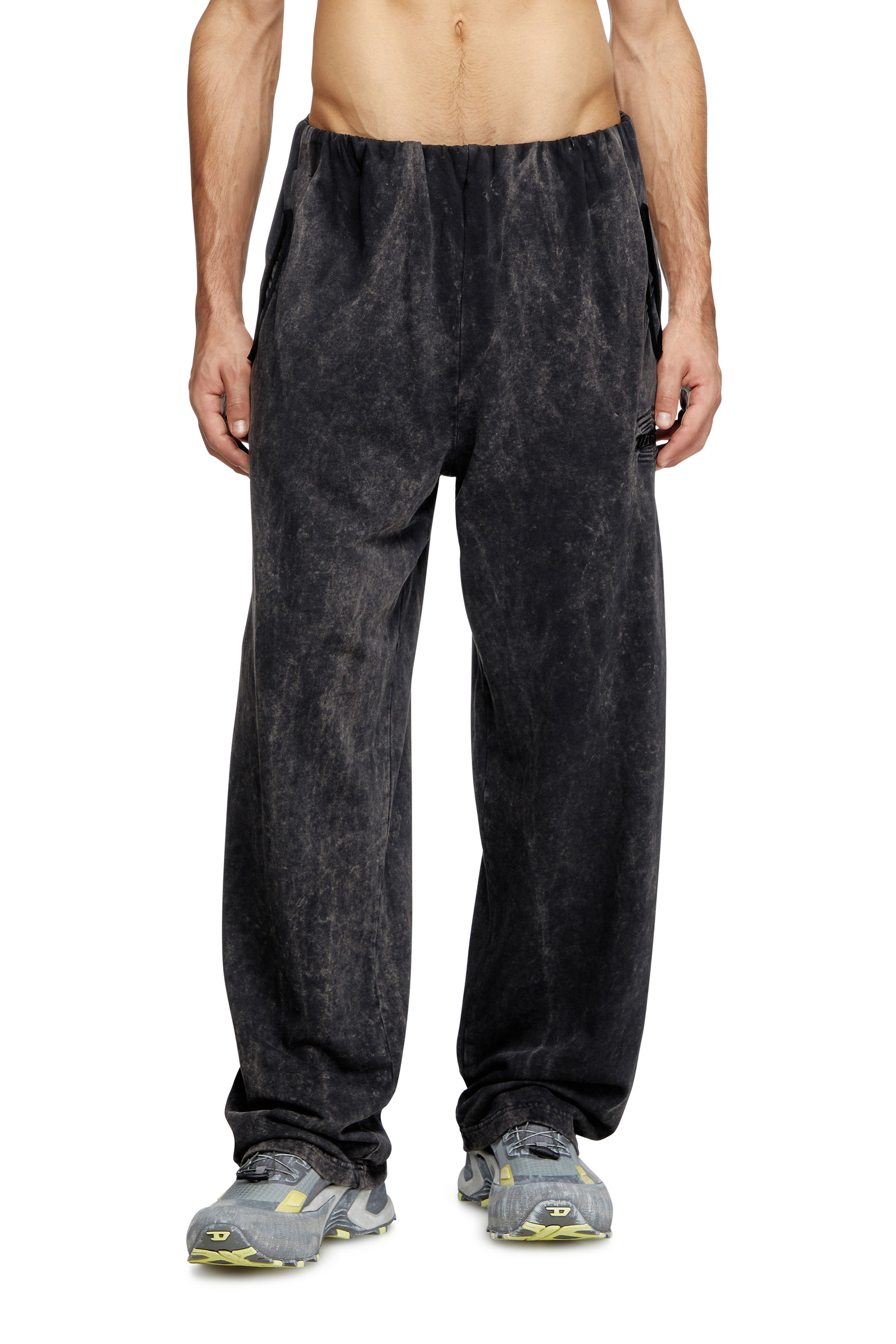 Diesel - P-MARKLE, Man's Treated sweatpants with gathered waist in Black - 2