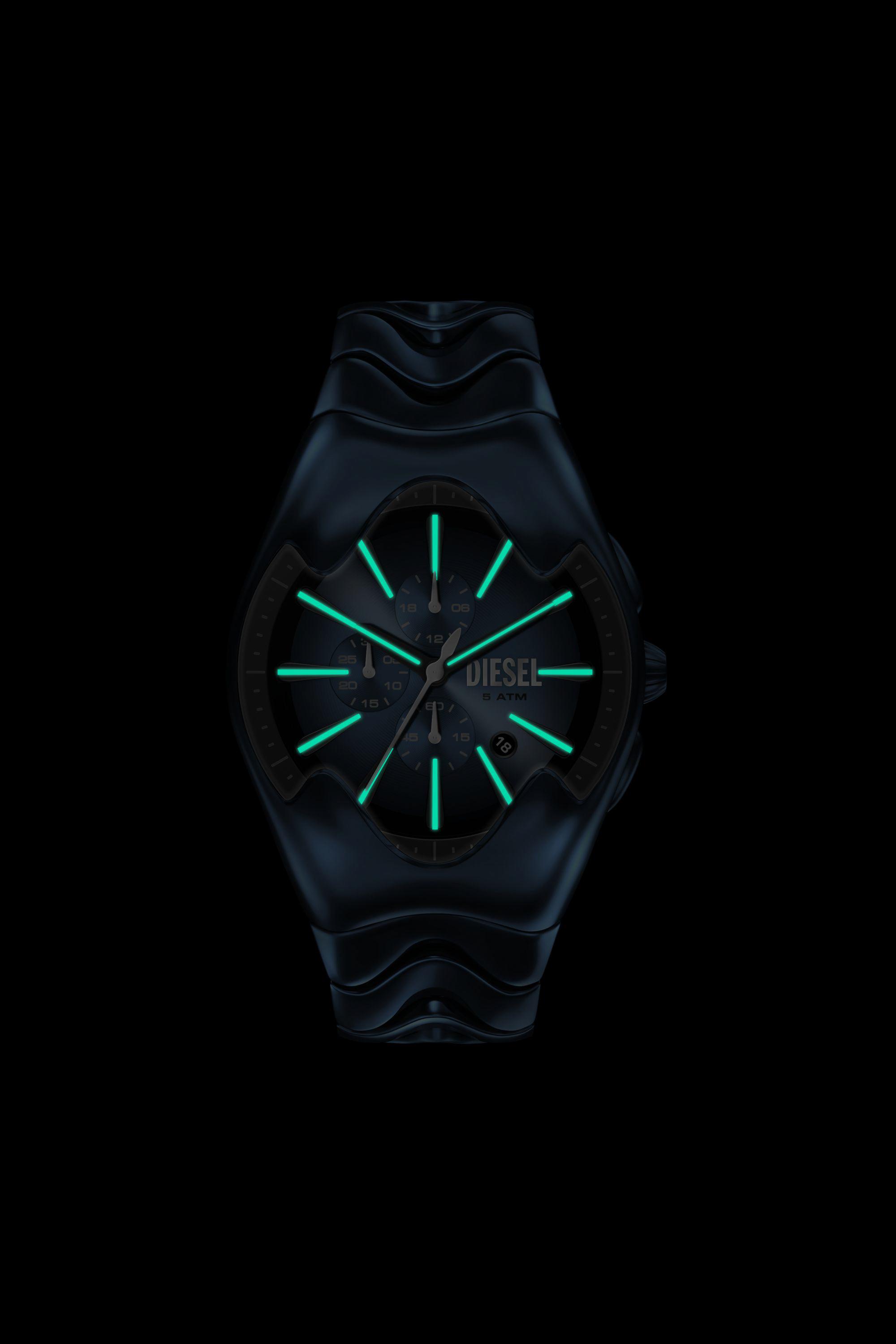 Diesel - DZ4704 WATCH, Man's Mercurial Chronograph Blue Stainless Steel Watch in Black/Blue - 6