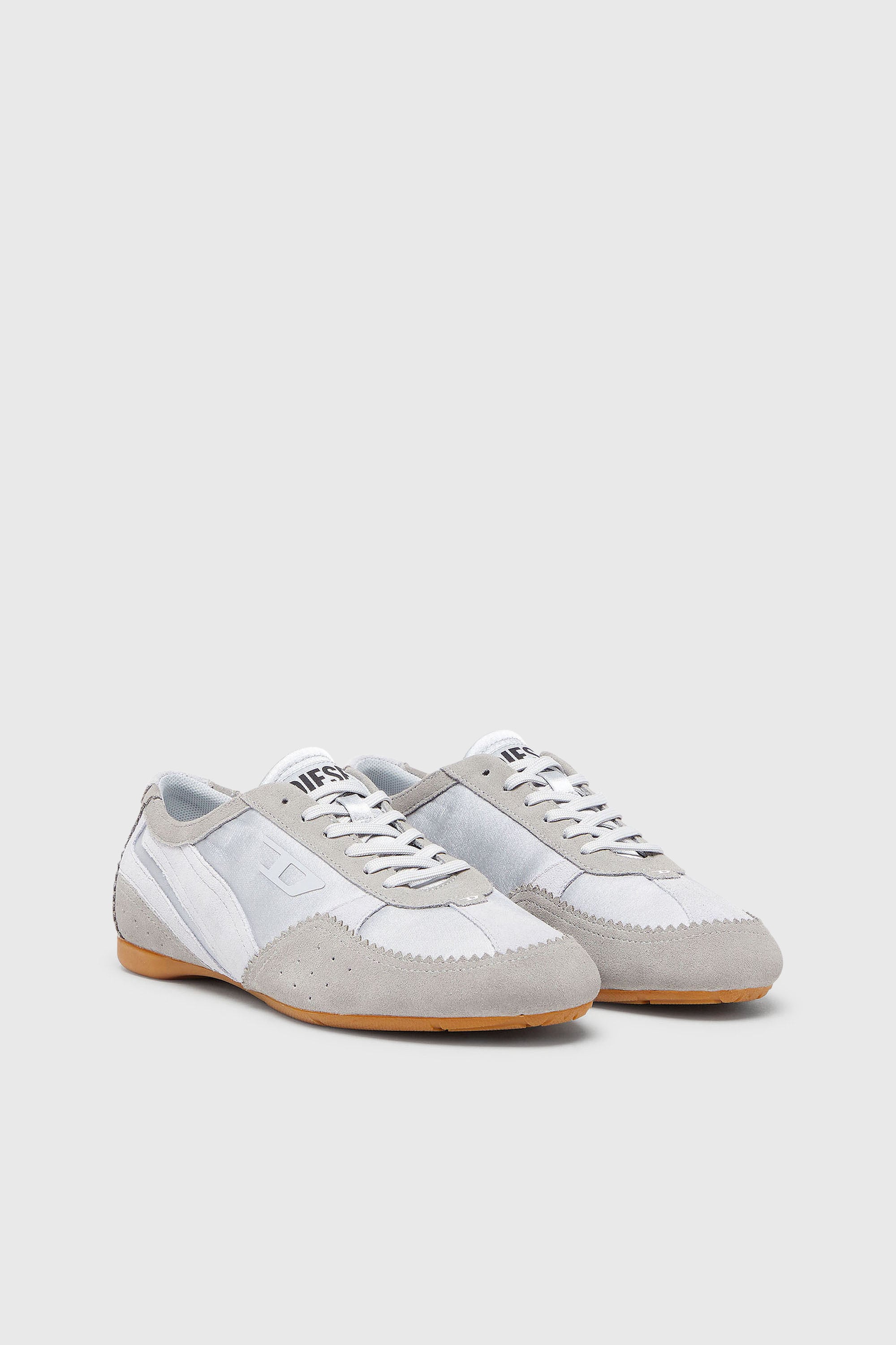 Diesel - D-MILE LOW II W, Woman's D-Mile-Flat sneakers with suede overlays in Light Blue - 2