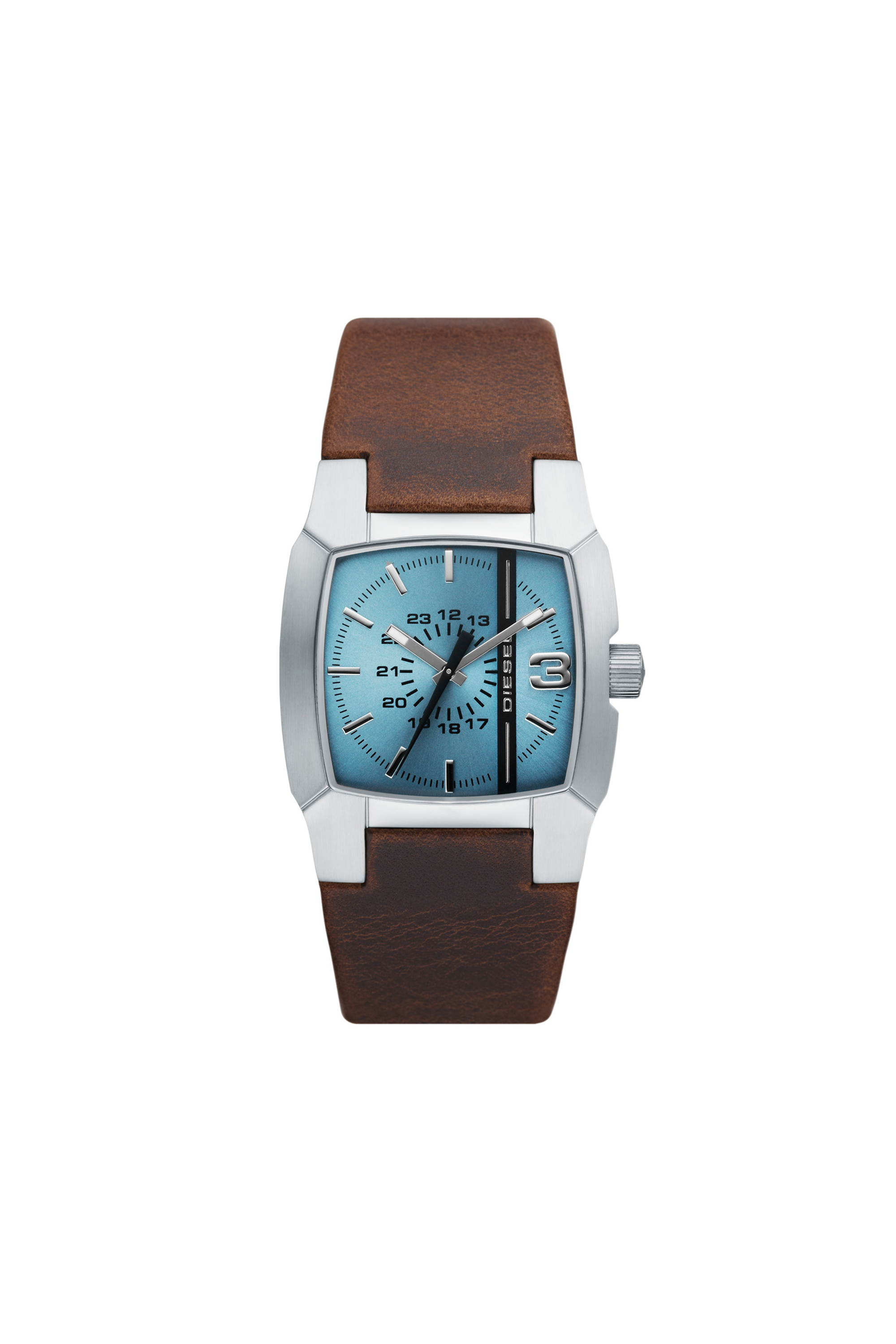 Diesel - DZ1998, Man Cliffhanger Brown Leather Watch in Brown - Image 1