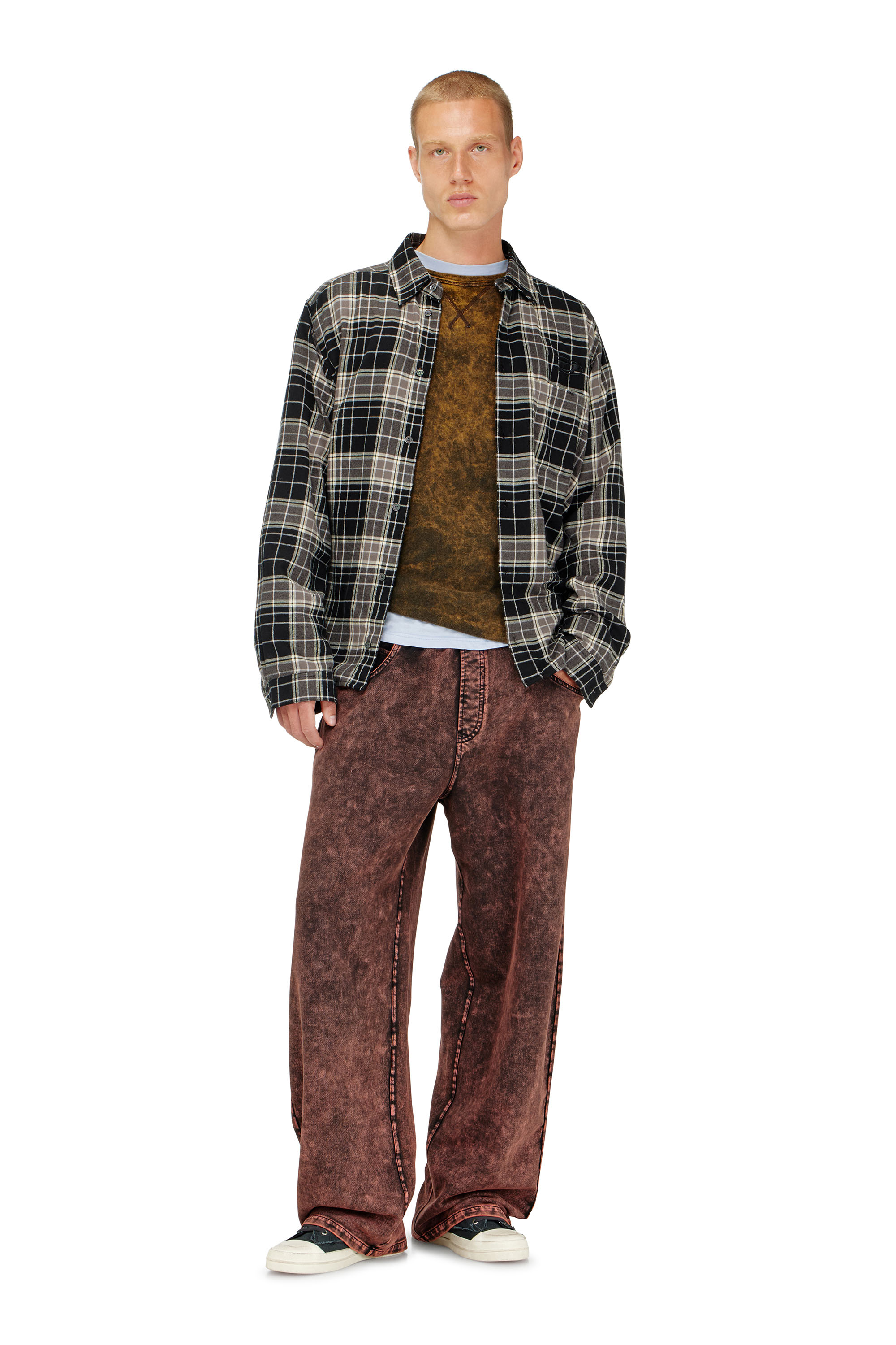 Diesel - T-BOXT-LS-RAW, Man's Acid-wash long-sleeve T-shirt with frayed details in null - 2