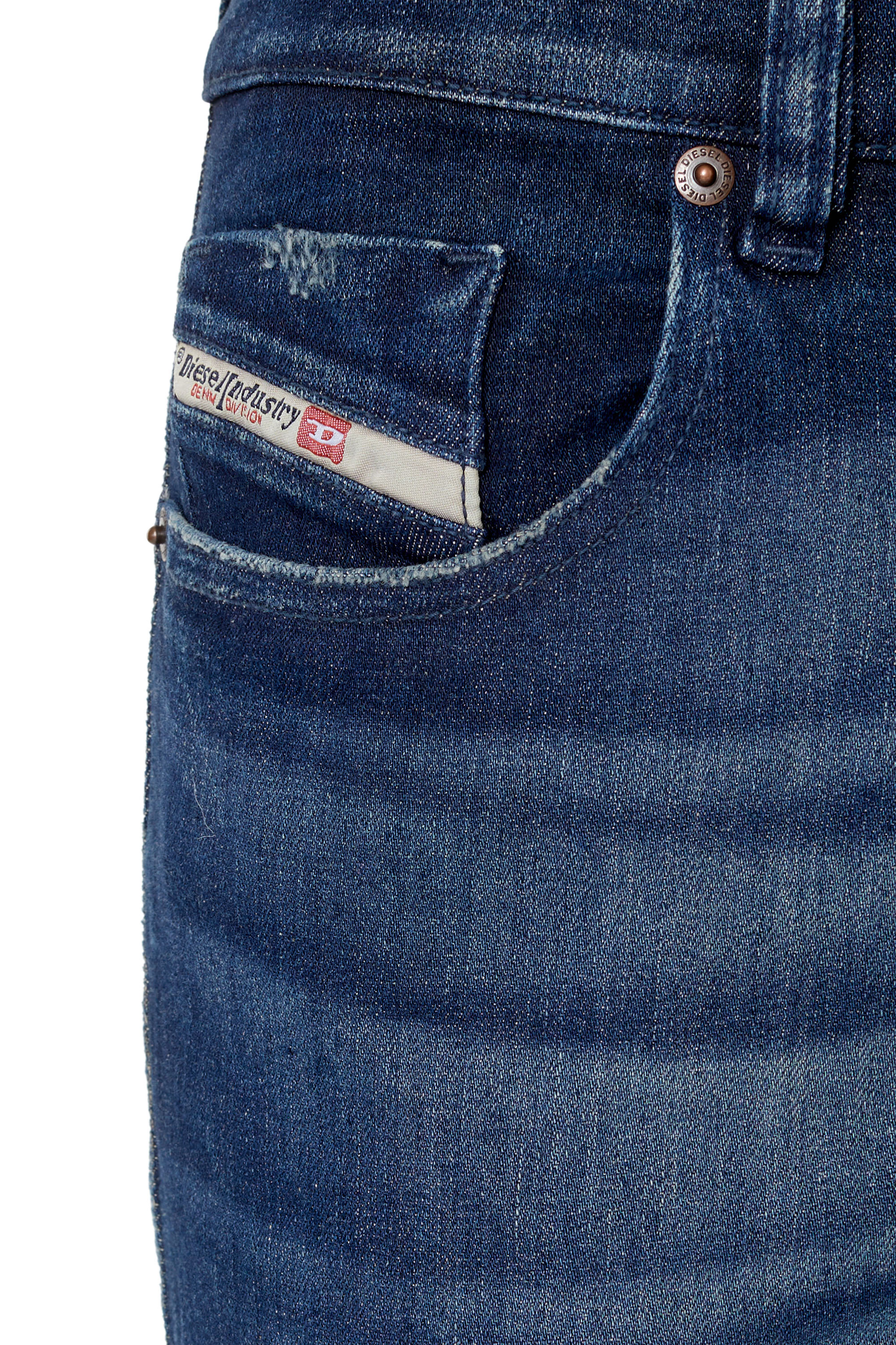 Diesel - 2019 D-Strukt 09F54 Slim Jeans, Dark Blue - Image 3
