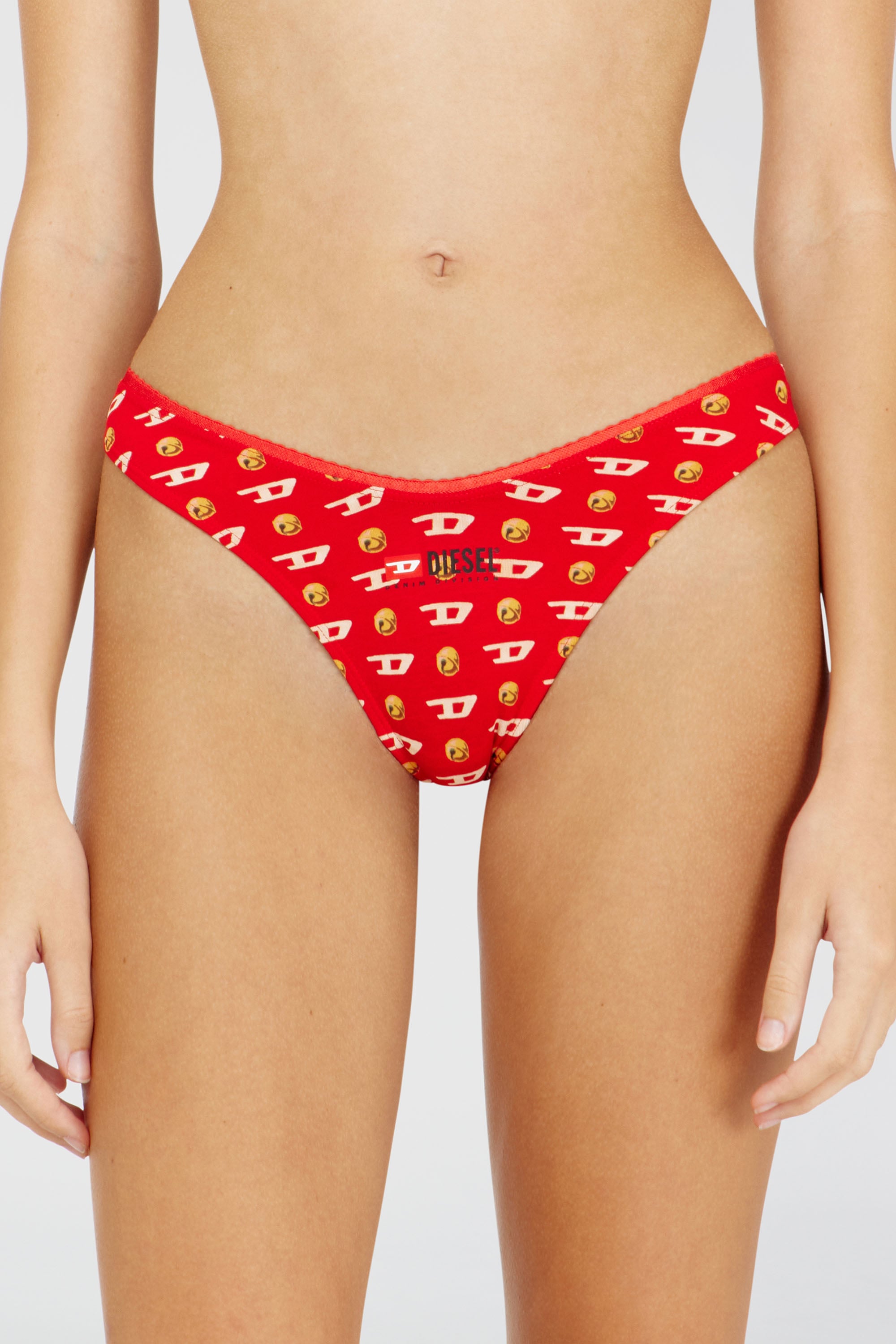 Diesel - PUNCHY-GFT-3PACK, Woman's Three-pack cheeky briefs with Christmas print in Red/Black - 2