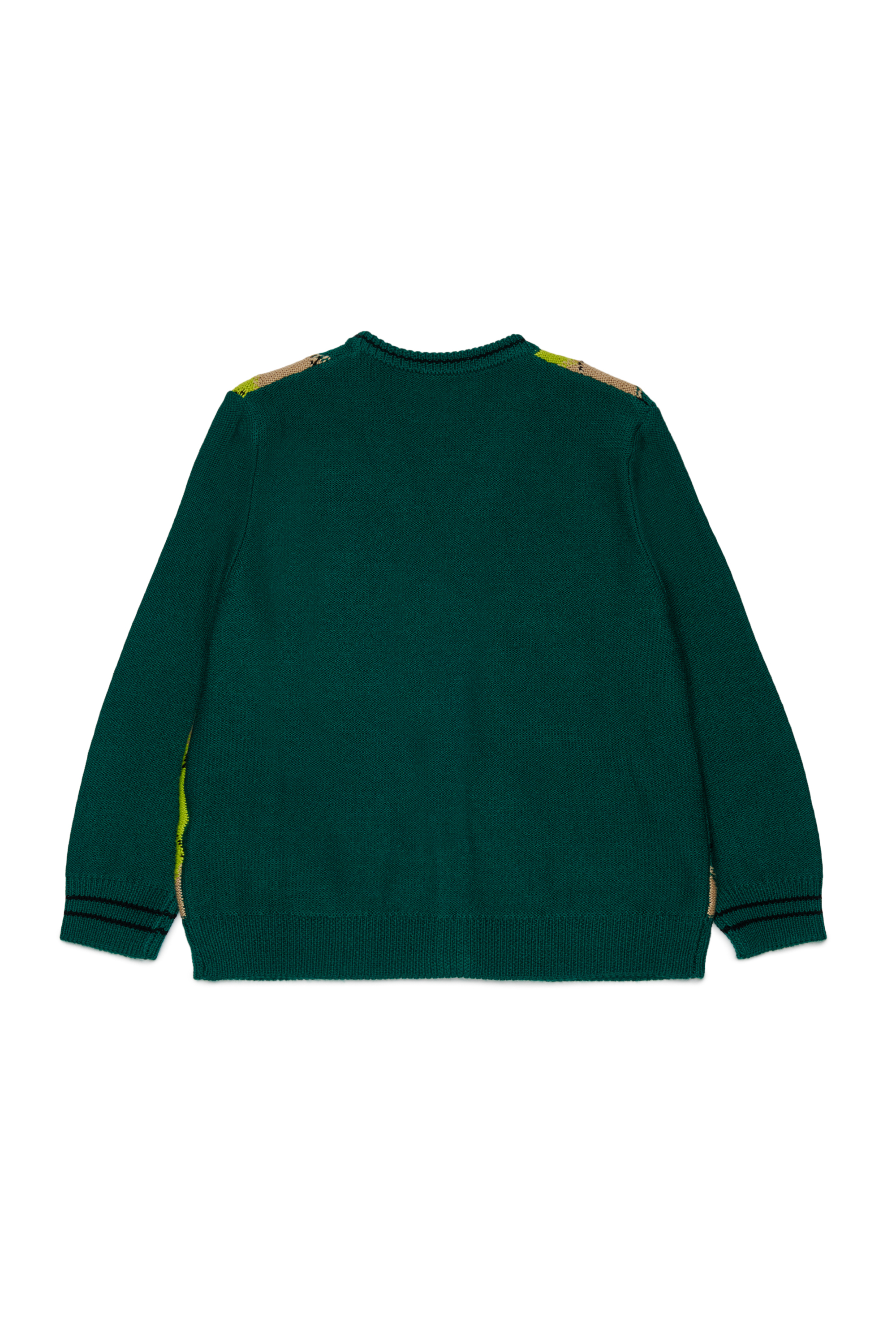 Diesel - KROMYCARDIGAN OVER, Unisex's Wool-blend cardigan with argyle motif in Green - 2