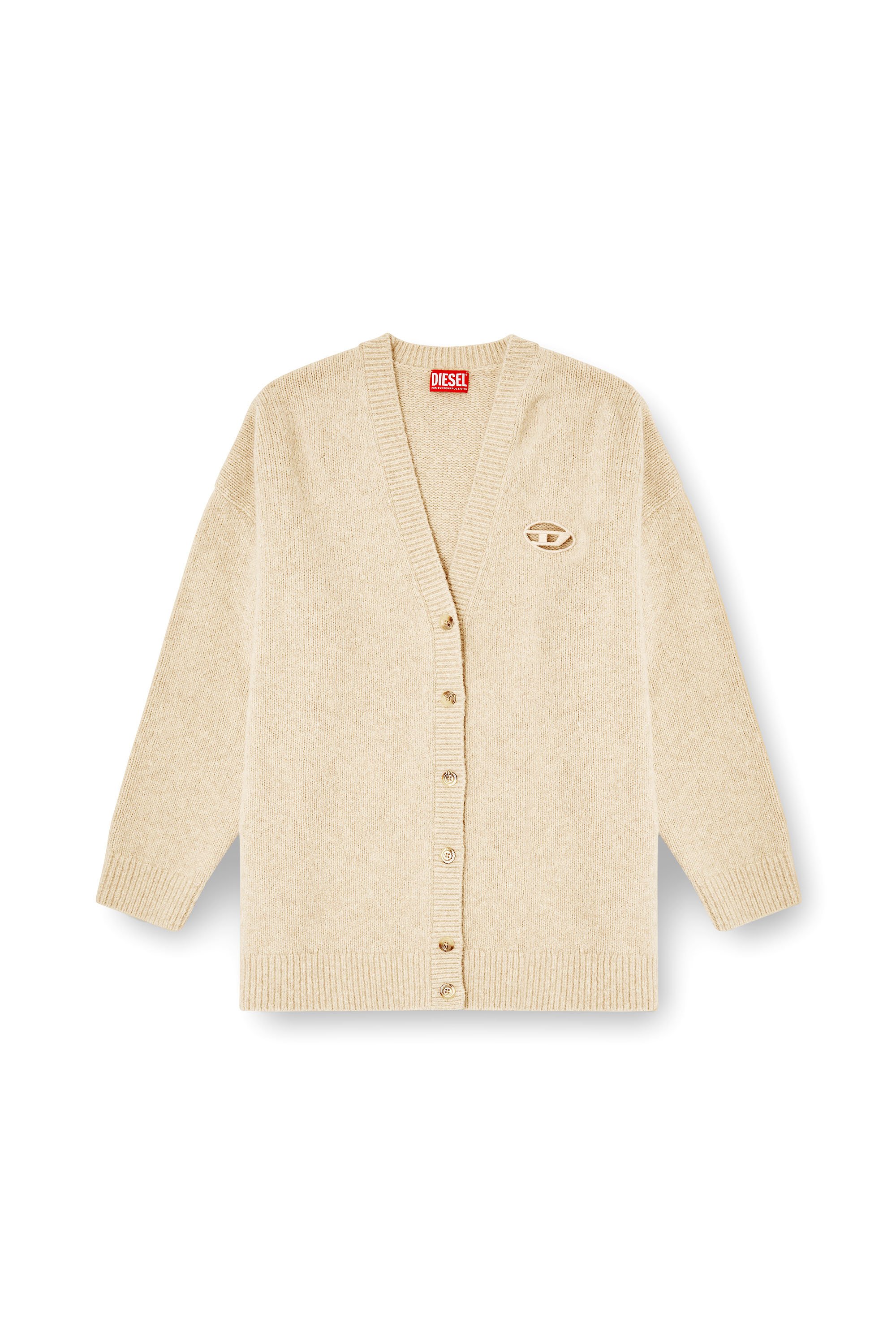 Diesel - M-AREELA, Woman's Cardigan in wool and alpaca blend in Beige - 3
