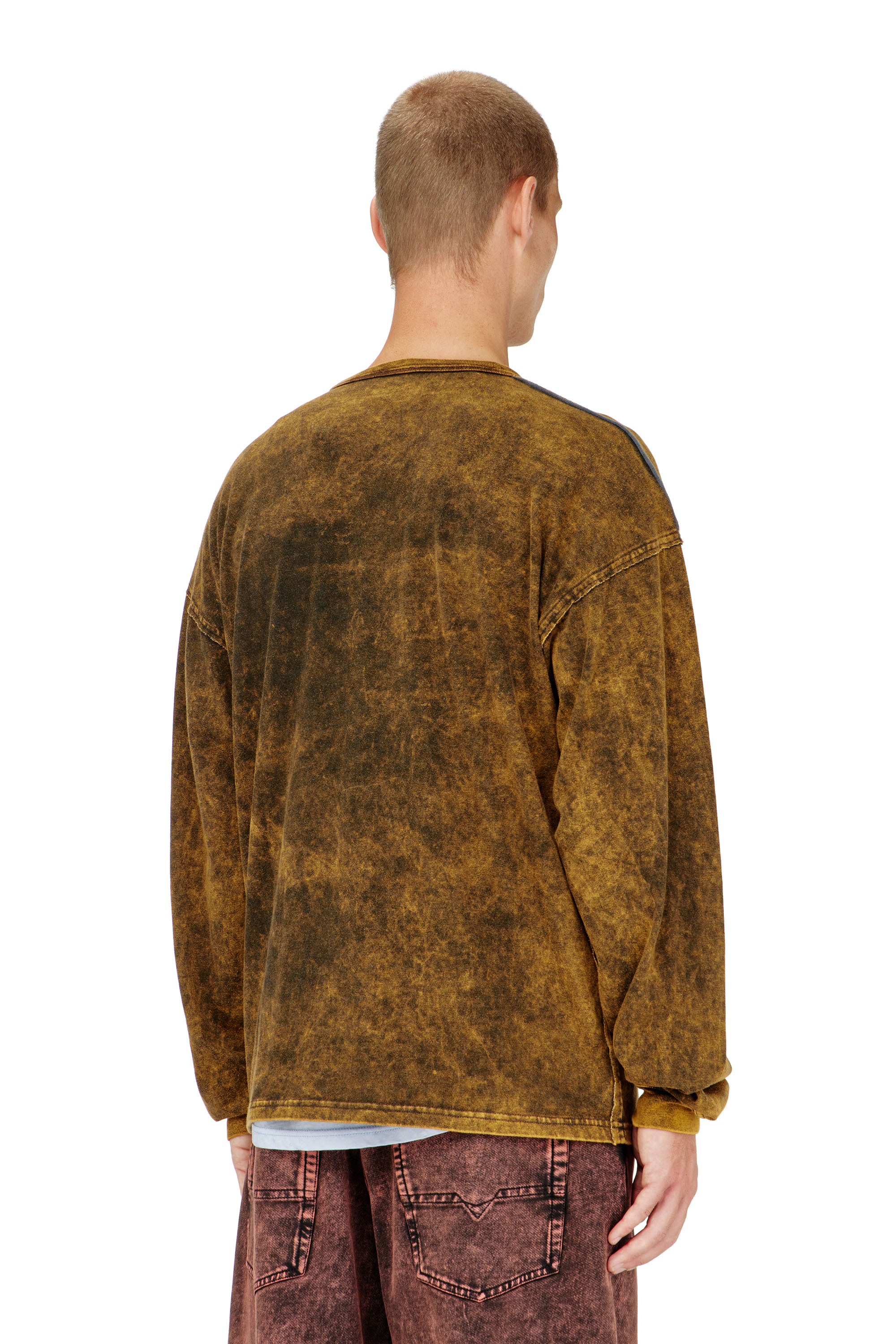 Diesel - T-BOXT-LS-RAW, Man's Acid-wash long-sleeve T-shirt with frayed details in null - 4