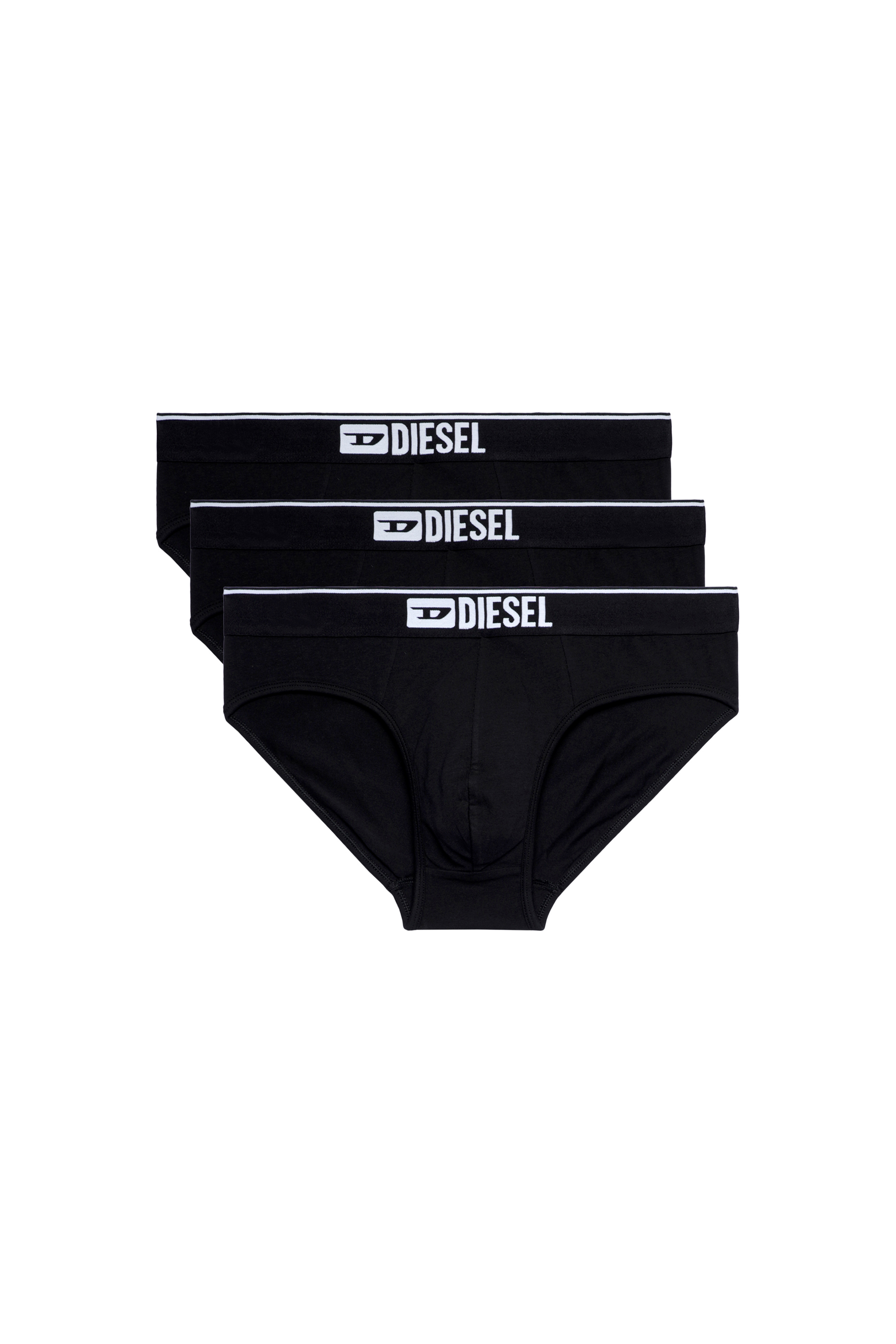 Diesel - UMBR-ANDRETHREEPACK, Man's Three-pack of plain logo briefs in Black - 2
